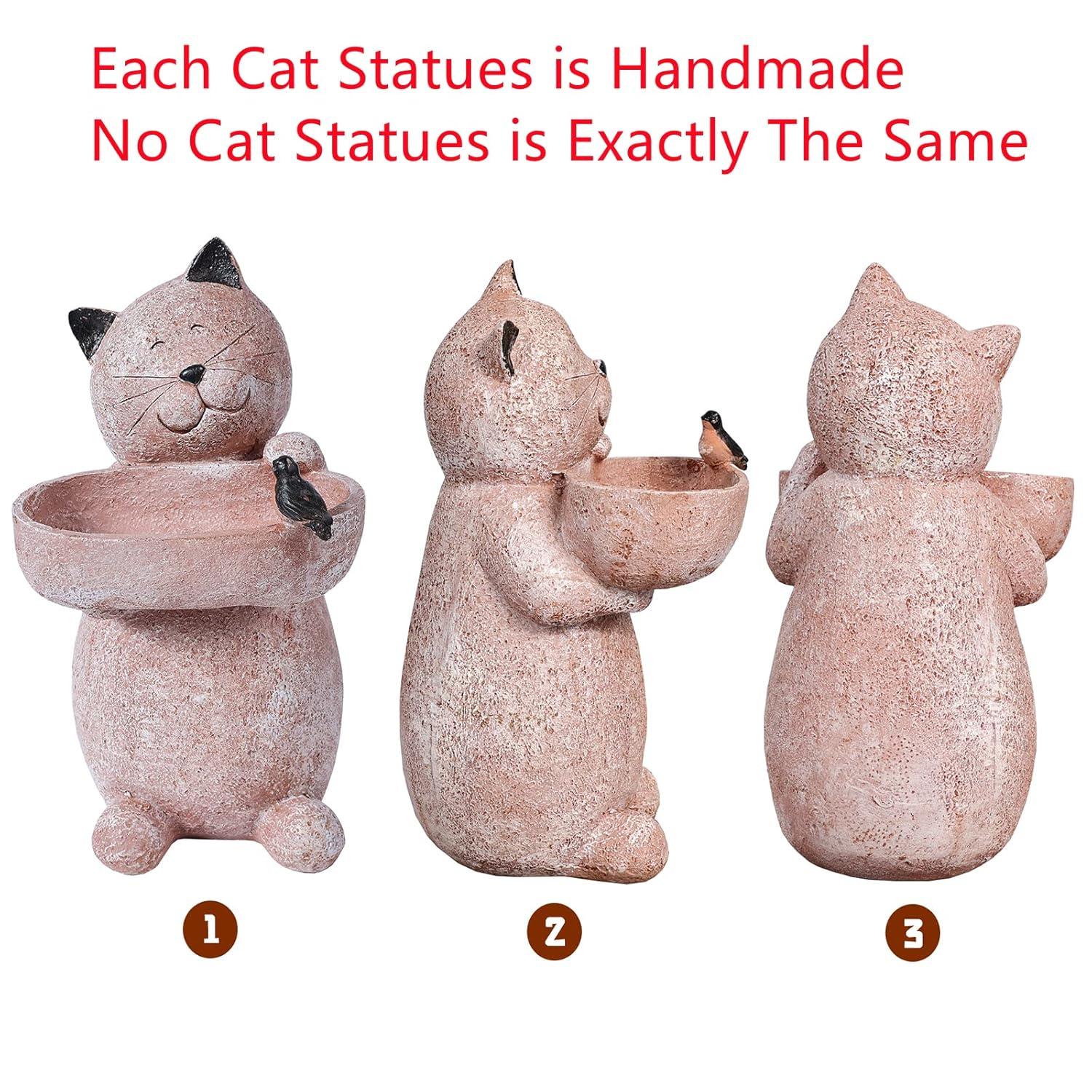 Trinx Cat Garden Statue Outdoor Decor Sculptures 12.3 Inch Height Figurine Gardening Lawn Ornament Gifts