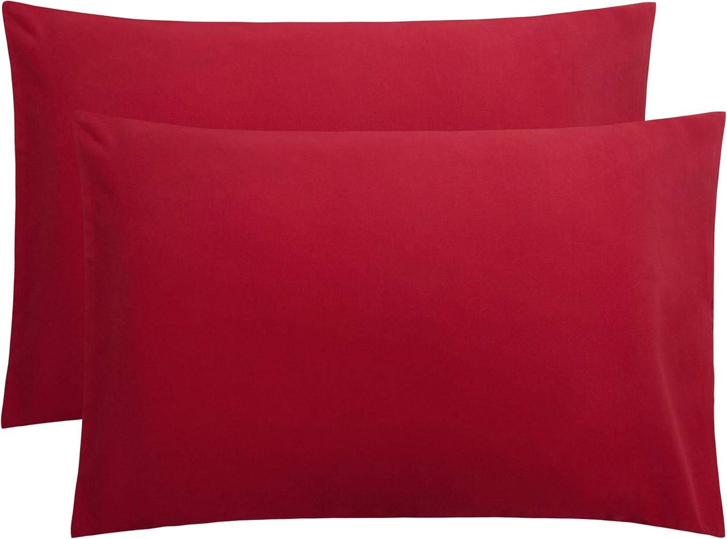 Microfiber Queen - Envelope - 20 x 30 Red Pillowcase Set by Bare Home