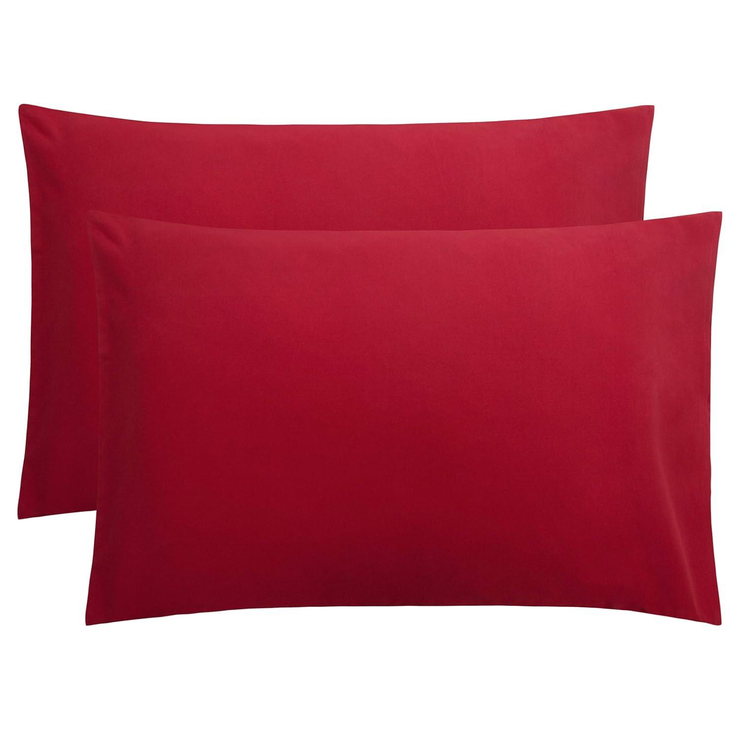 Microfiber Queen - Envelope - 20 x 30 Red Pillowcase Set by Bare Home