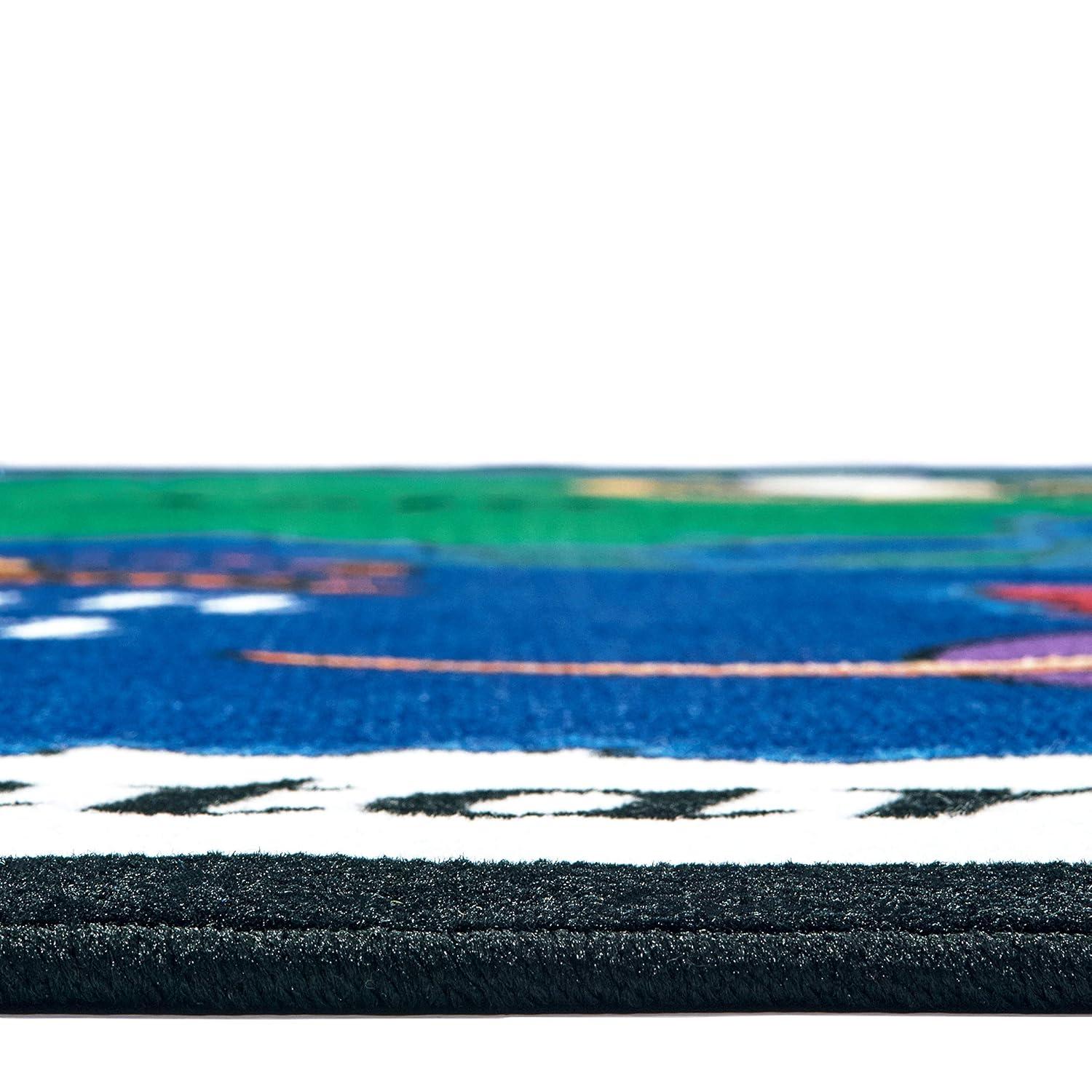 Carpets for Kids World Explorer Geography Map Premium Tufted Blue Area Rug