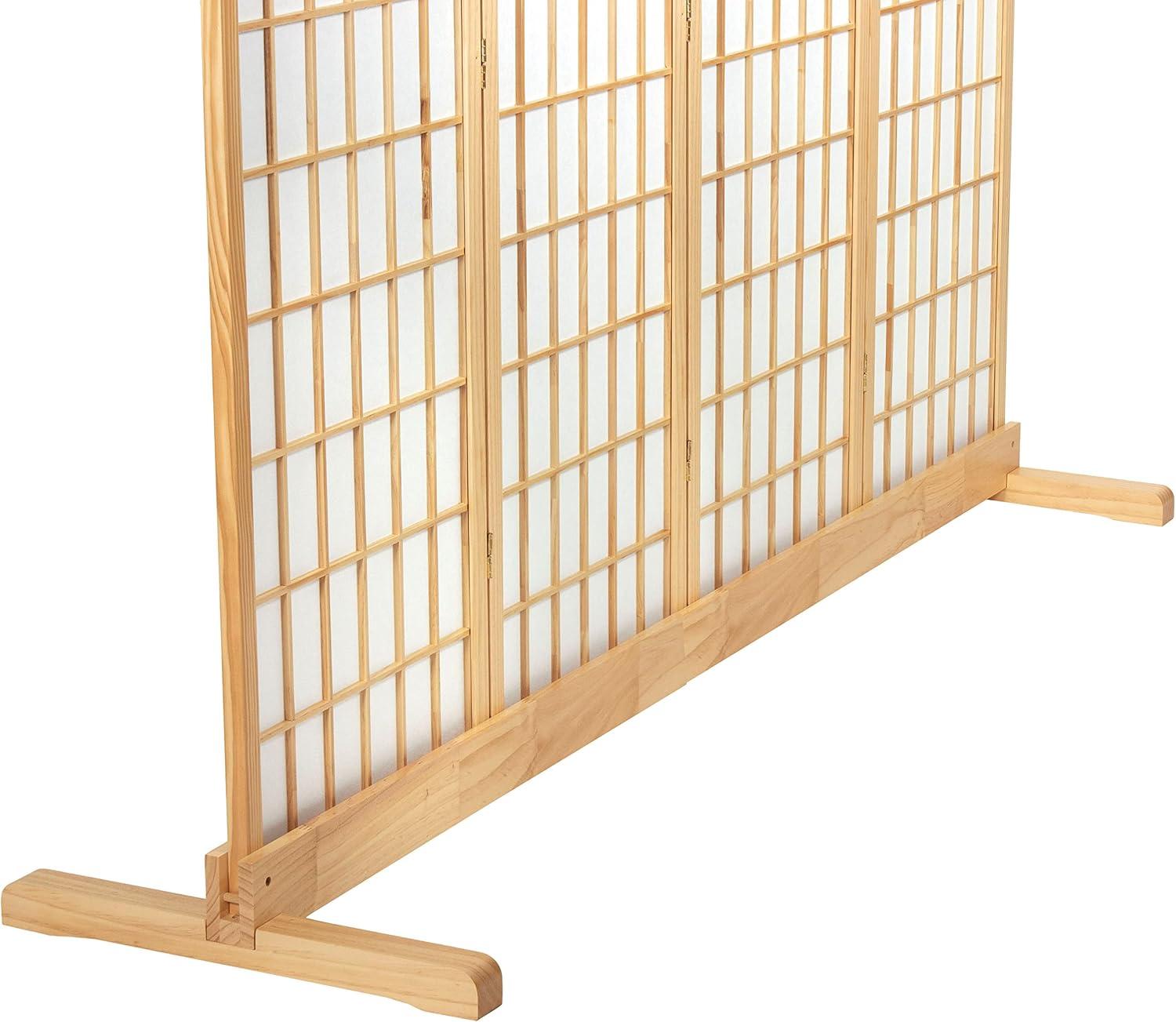 Room Divider Stand Natural 4 Panel