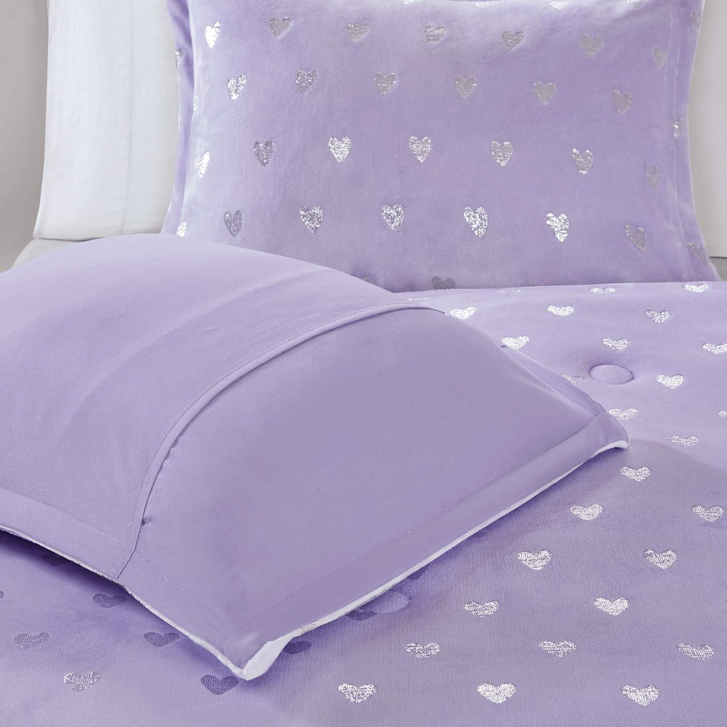 Rosalie Metallic Printed Plush Comforter Set