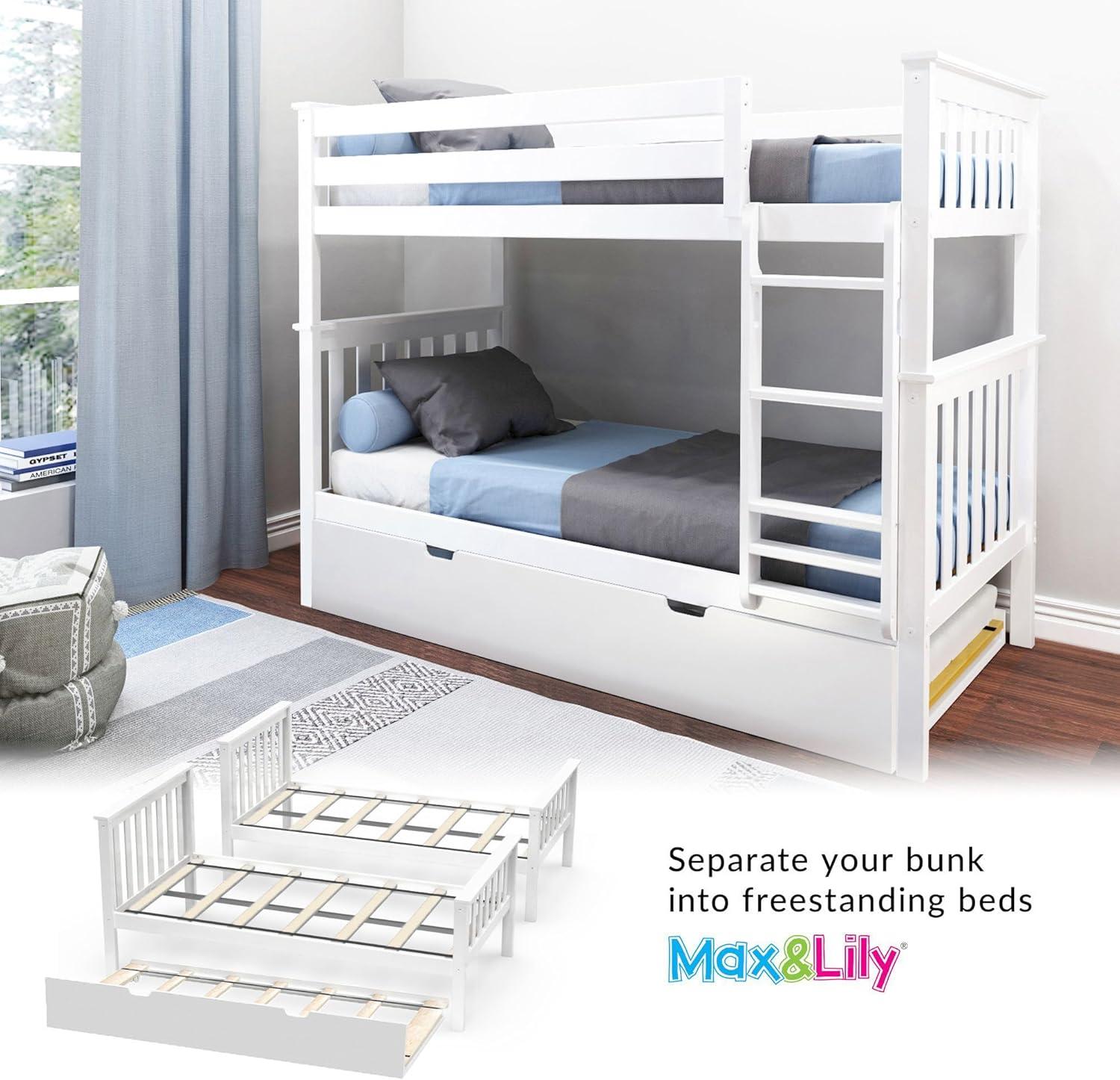 Max & Lily Twin over Twin Bunk Bed with Trundle