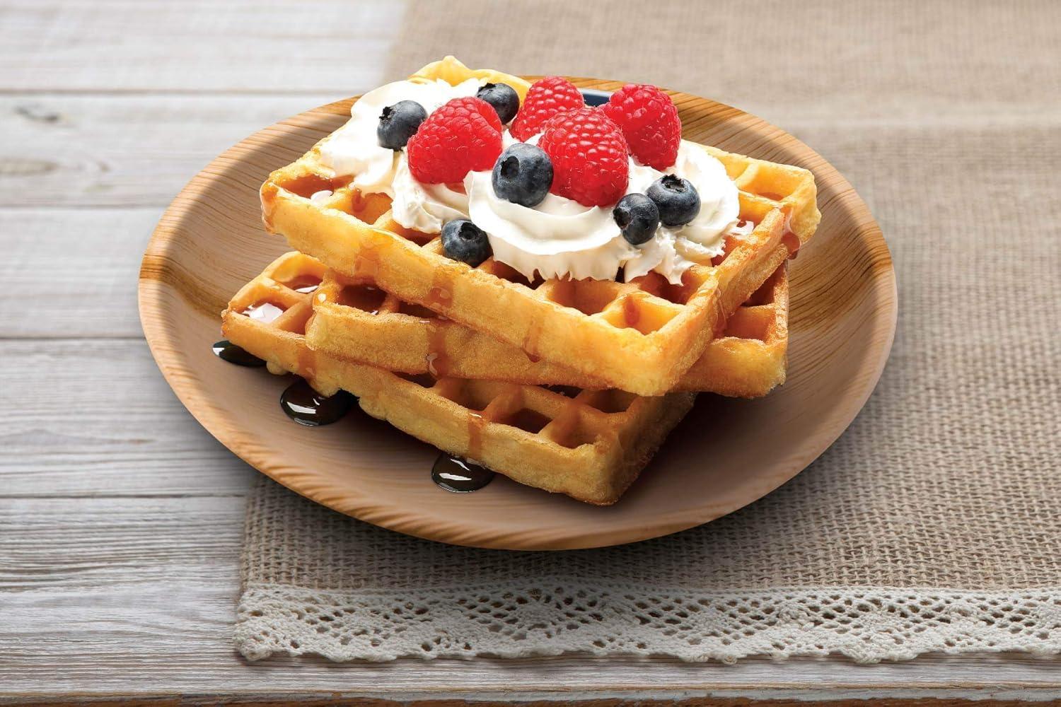 Eco-Friendly 6" Round Palm Leaf Disposable Plates, Pack of 25