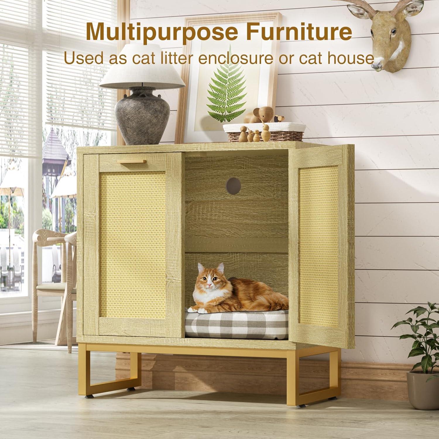 Archie & Oscar™ Cat Litter Box Enclosure With Cat Scratch Pad