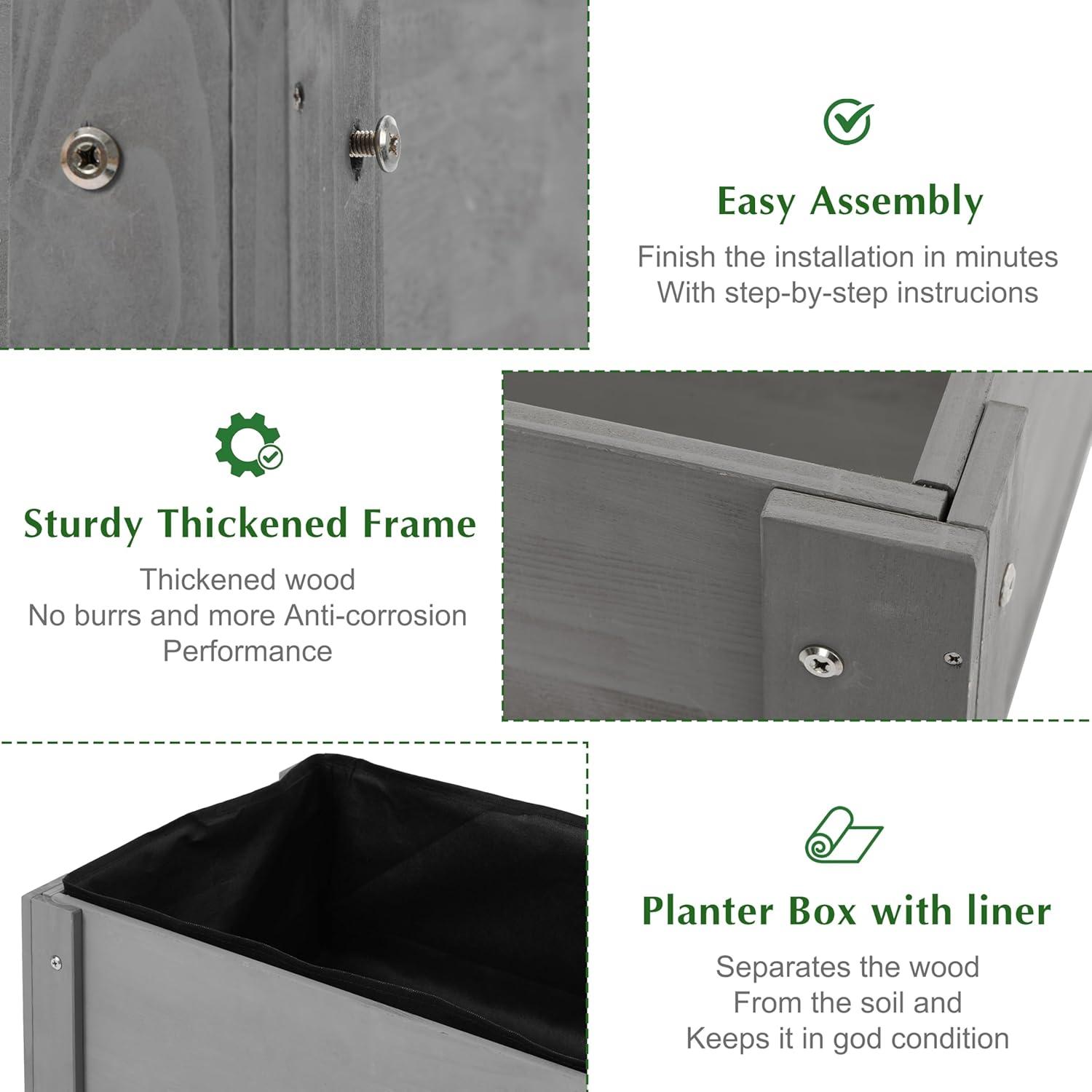 Arlmont & Co. Raised Garden Bed With Legs (31X16x31''), Solid Wood Elevated Planter Box For Outdoor