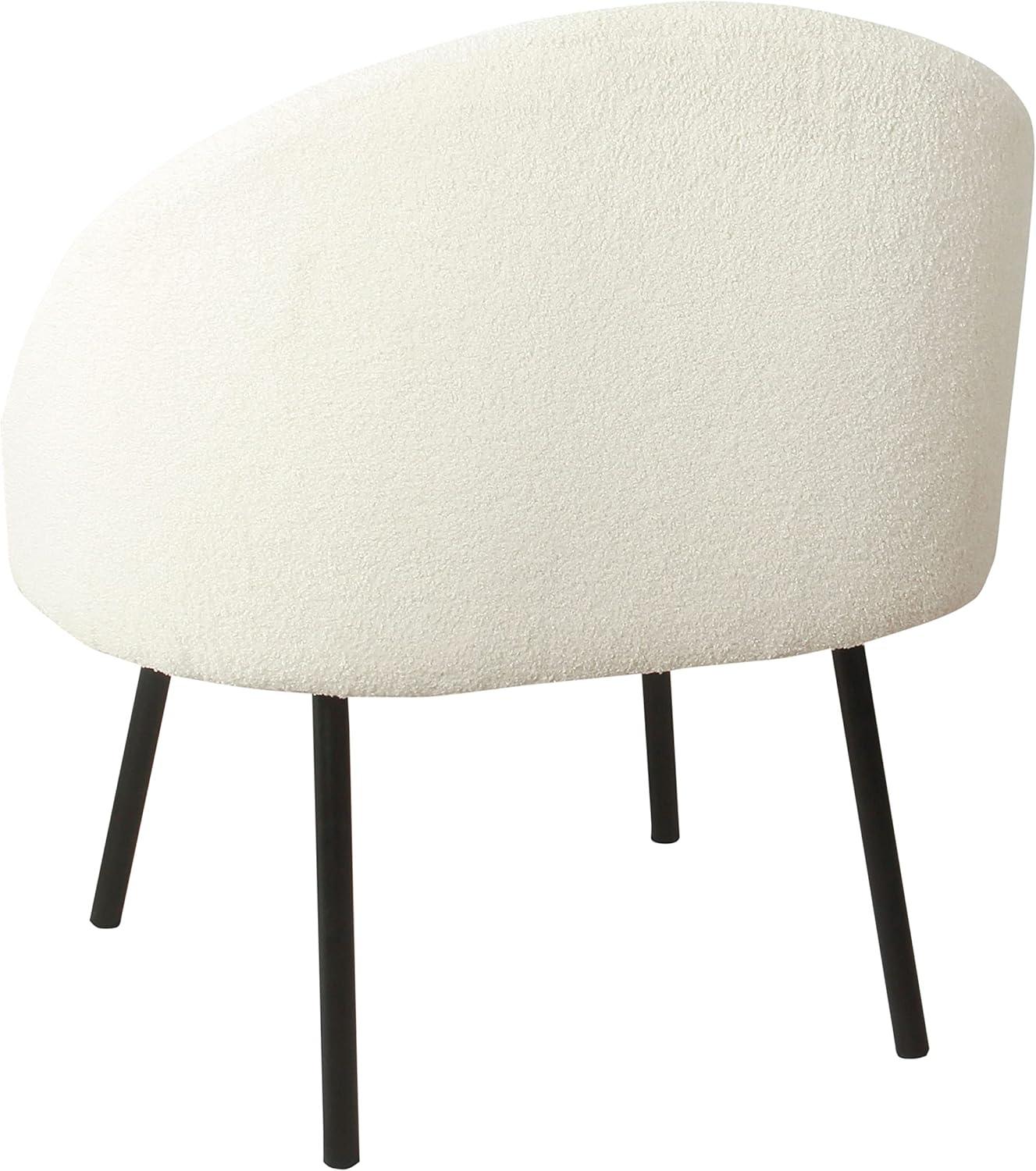 Sleek Cream Velvet Accent Chair with Matte Black Metal Legs