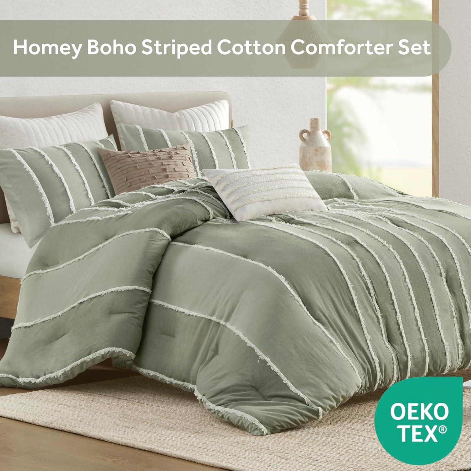 Shay 3 Piece Striped Cotton Comforter Set