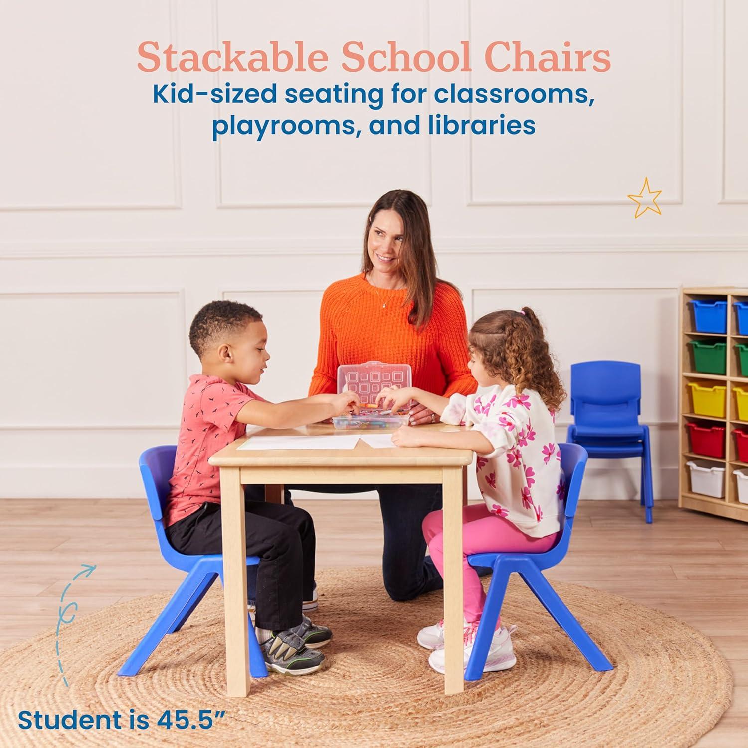 ECR4Kids Plastic School Stack Chair, Classroom Furniture