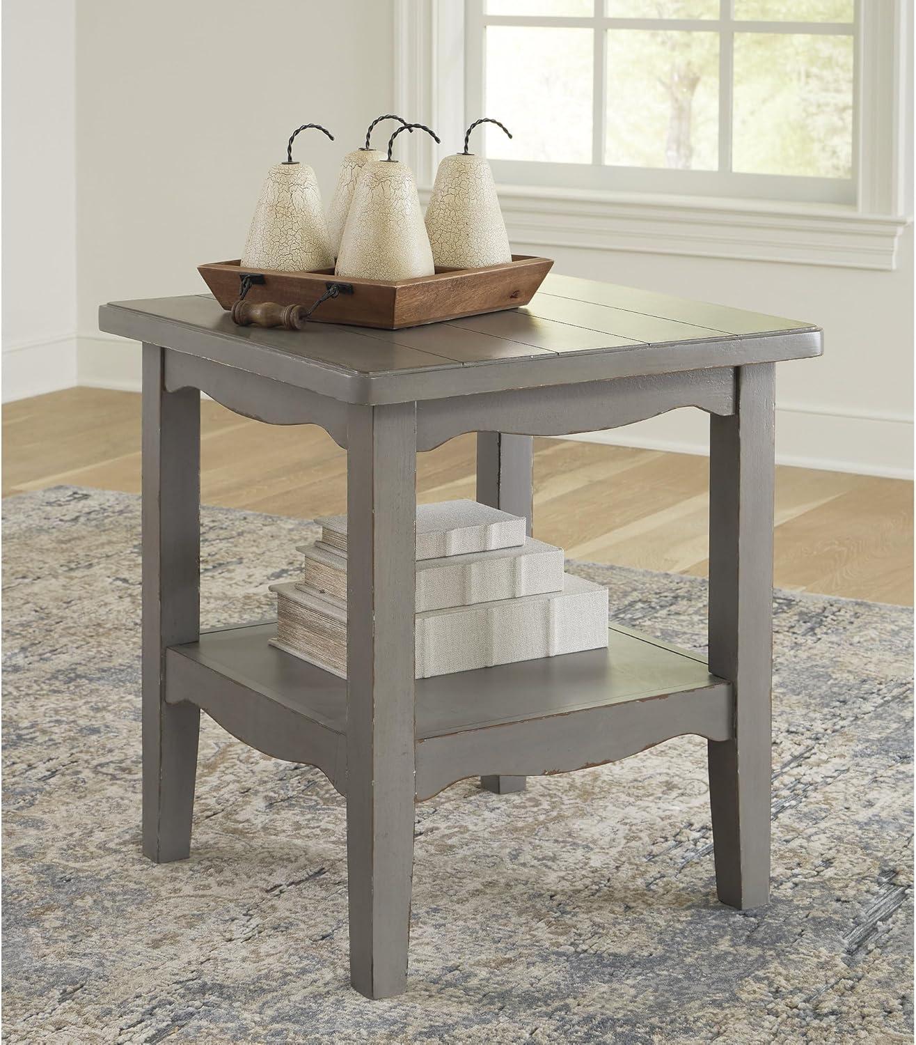 Signature Design by Ashley Traditional Charina End Table, Antique Gray