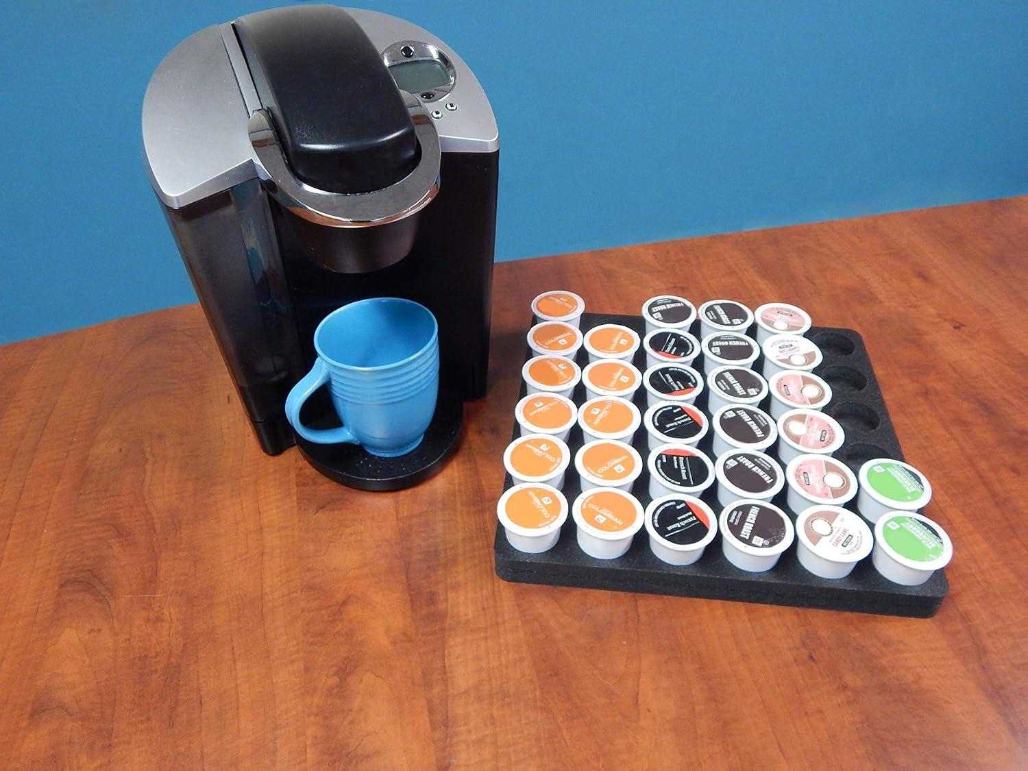 Black Foam Coffee Pod Storage Organizer Tray for 36 Pods