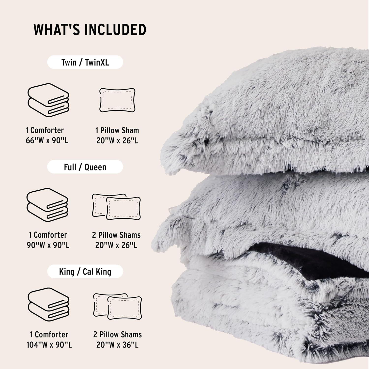 Intelligent Design Malea Shaggy Faux Fur Comforter Mini Set