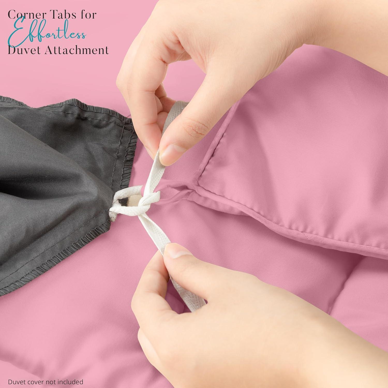 Utopia Bedding Comforter Duvet Insert, Quilted Comforter with Corner Tabs, Box Stitched Down Alternative Comforters Queen Size (Pink)