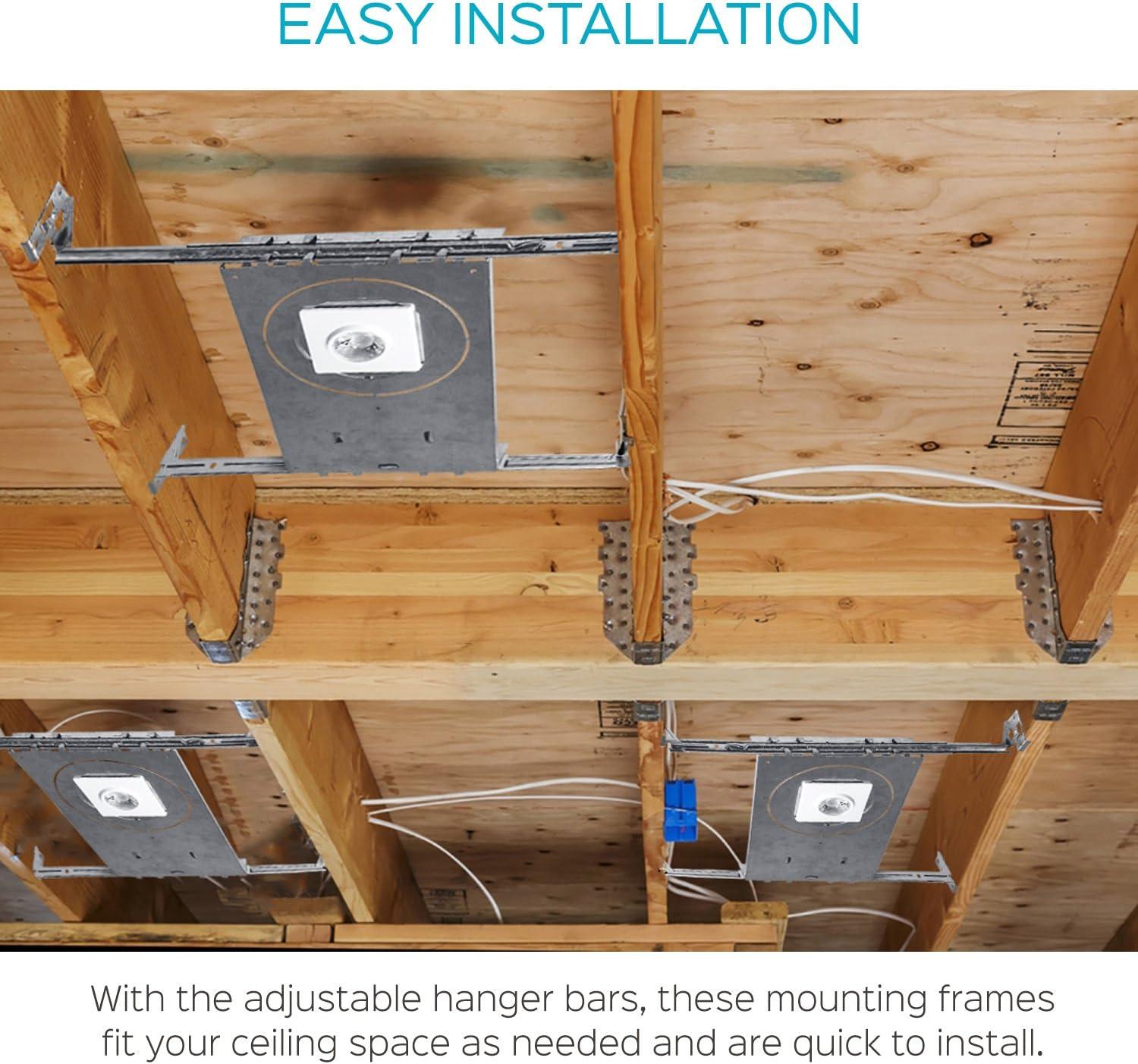 Luxrite Mounting Plate, 3-4-6 Inch LED Recessed Lighting Kits, Extendable Hanger Bars, ETL Listed 6-Pack