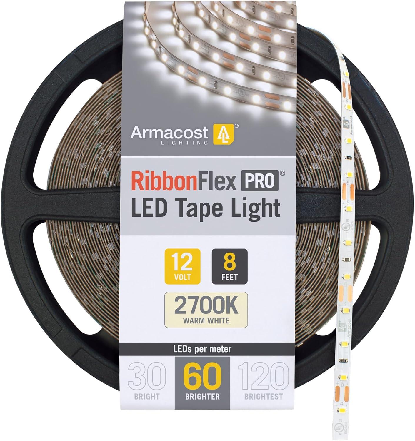 8.2 ft Warm White LED Tape Light with 60 LEDs per Meter