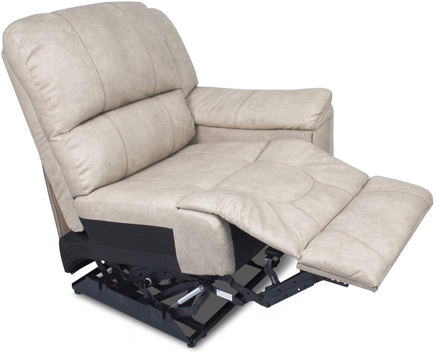 Left Arm Recliner, Cougar 2016, Grantland Doeskin, with T700 Chocolate Topstitch