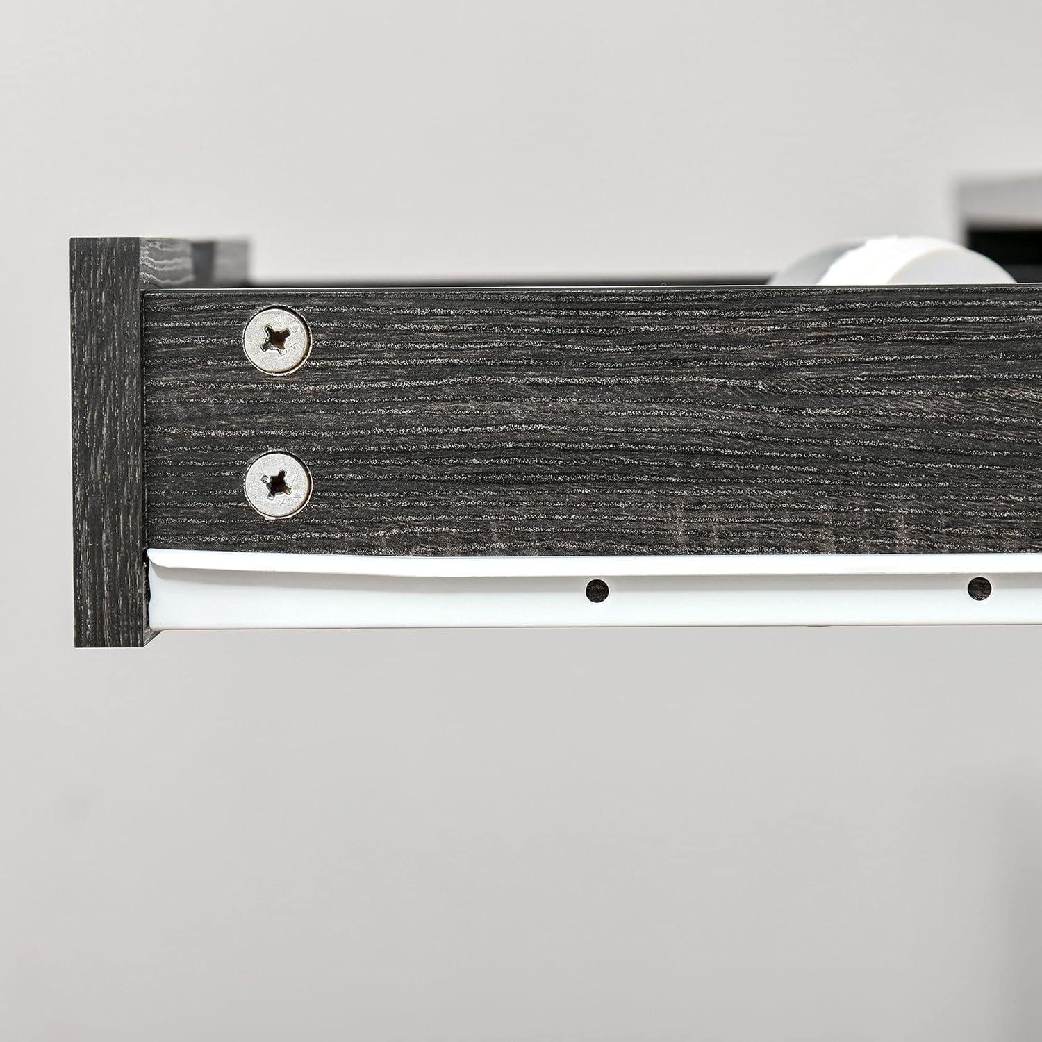 HomCom Home Office Desk, Computer Desk for Small Spaces, Writing Table with Drawer and Storage Shelves, Grey