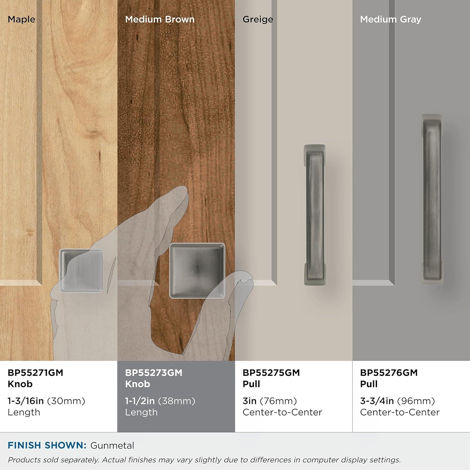 Amerock Blackrock 1-1/2 inch (38mm) Length Gunmetal Cabinet Knob