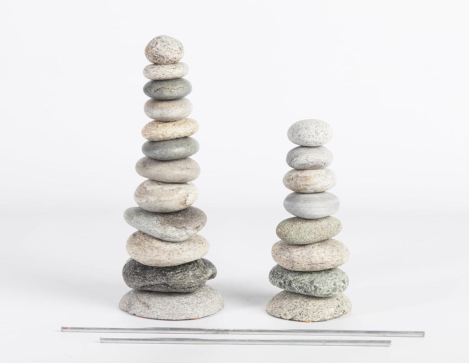 9-Inch Handcrafted Natural Stone Garden Cairn Sculpture