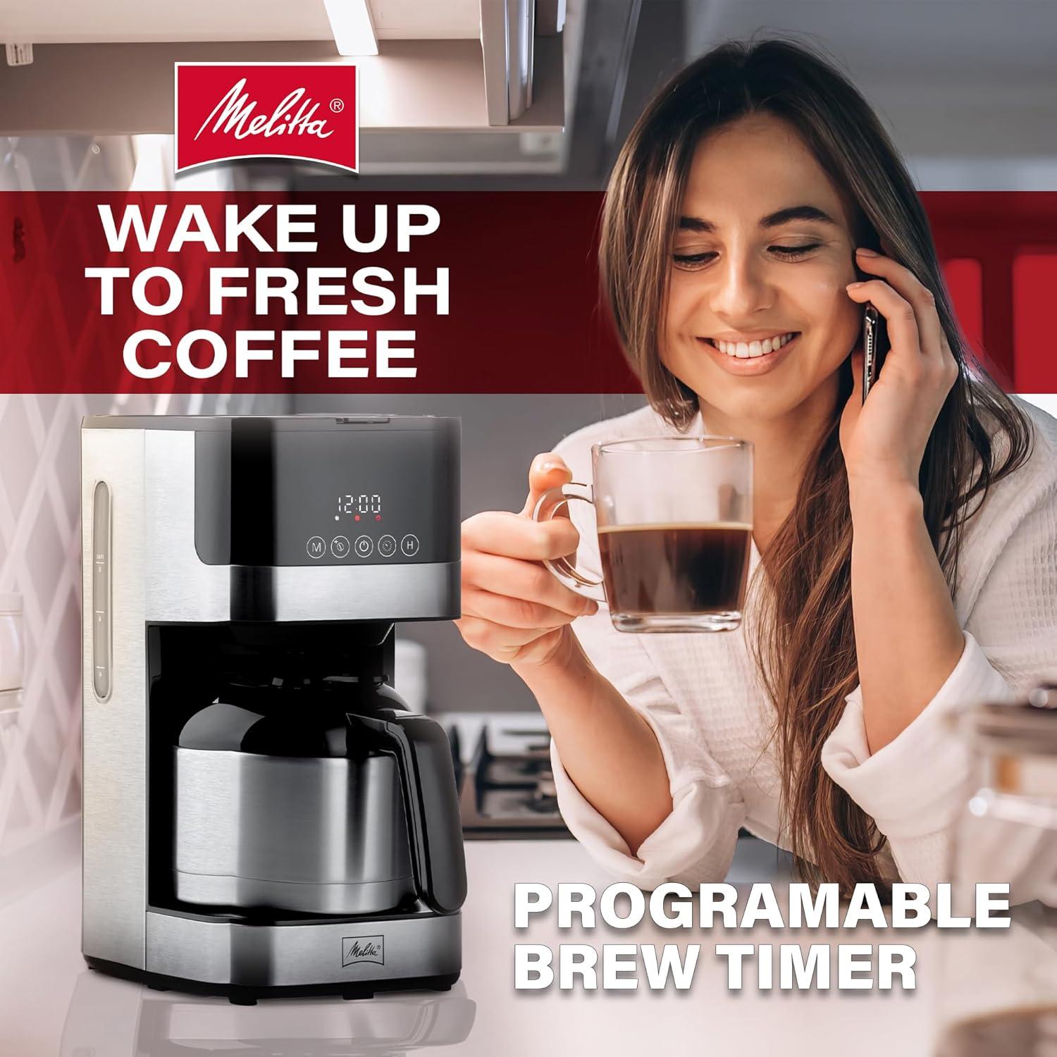 Melitta MCM010PULBK1 Melitta Aroma Tocco 8-cup Drip Coffee Maker With Thermal Carafe And Touch Control Display
