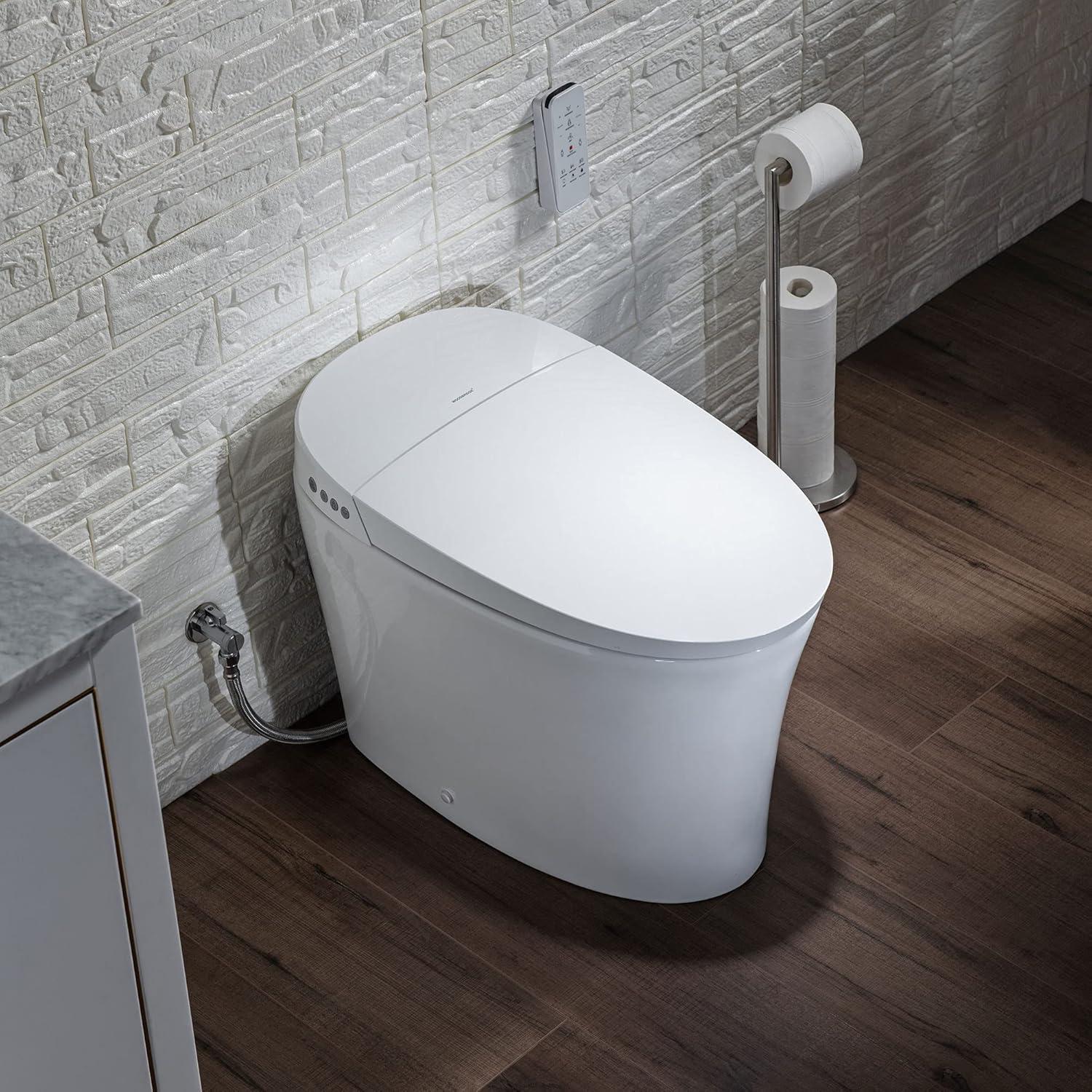 White ADA Compliant Smart Bidet Toilet with Heated Seat