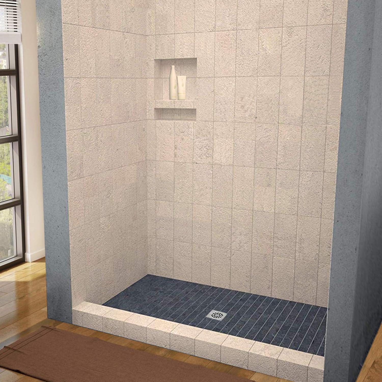 Black Brushed Nickel Tileable Shower Base with PVC Drain