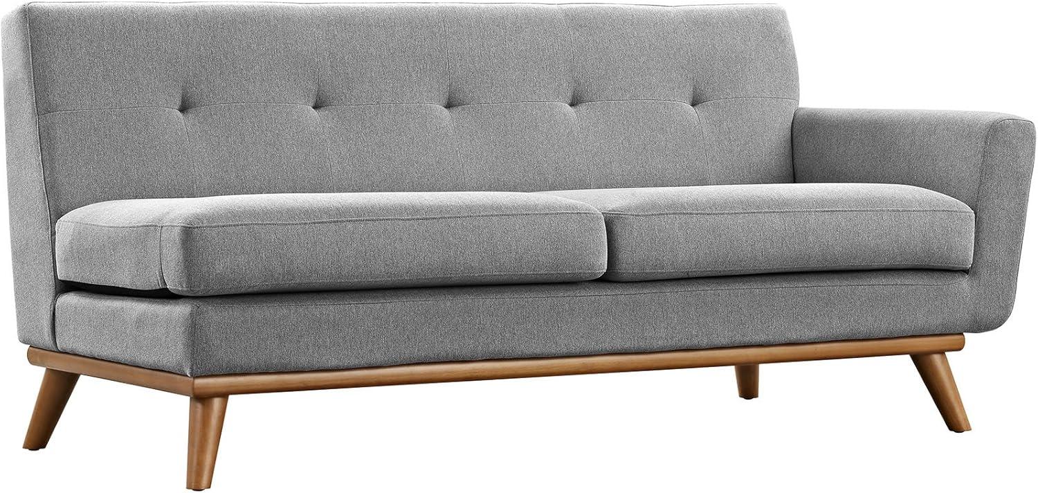 Modway Engage Left-Facing Upholstered Fabric Sectional Sofa in Expectation Gray