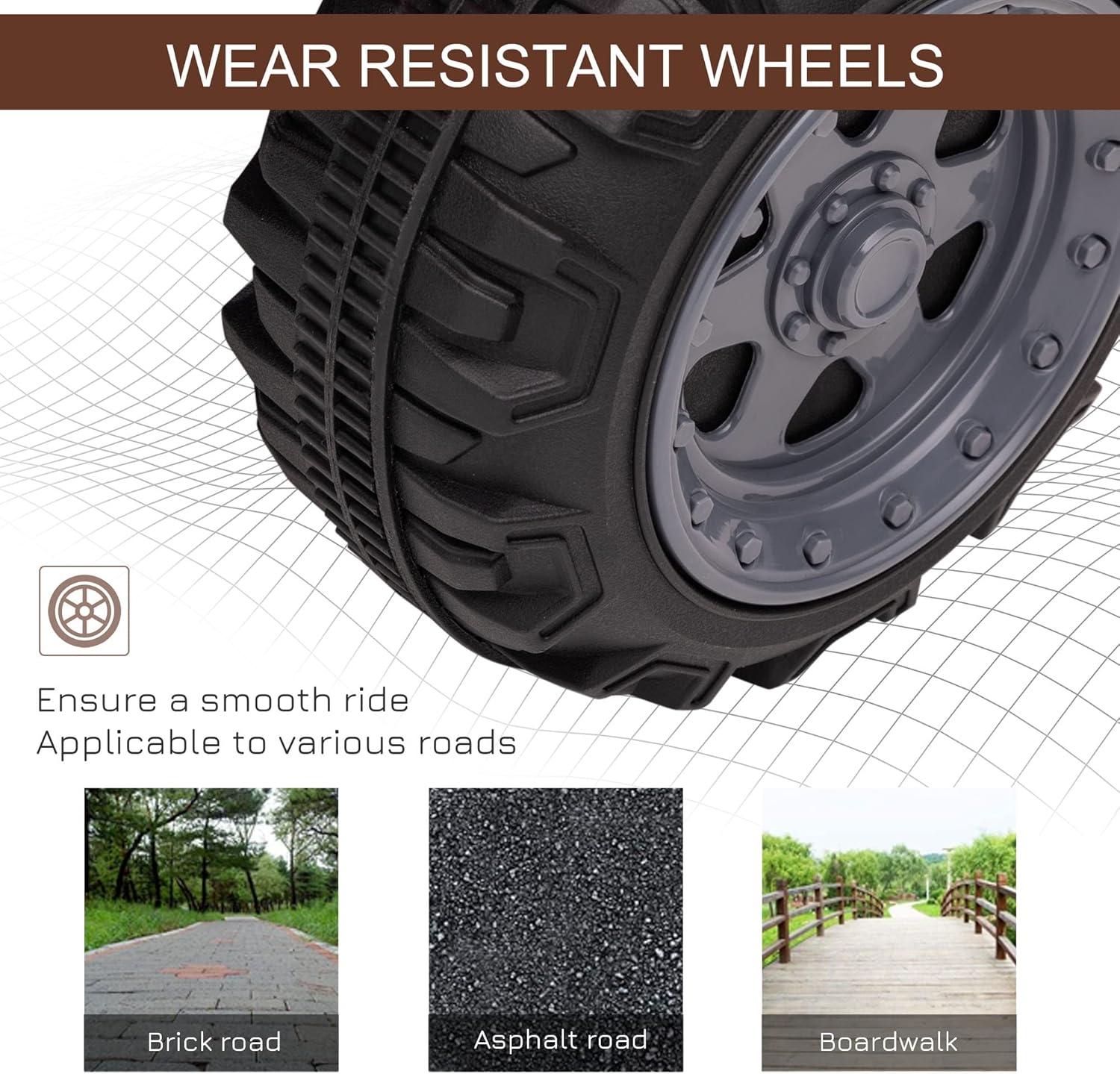 Aosom Kids Ride-on ATV Four Wheeler Car with Music, 6V Battery Powered Motorcycle for 18-36 Months, Black