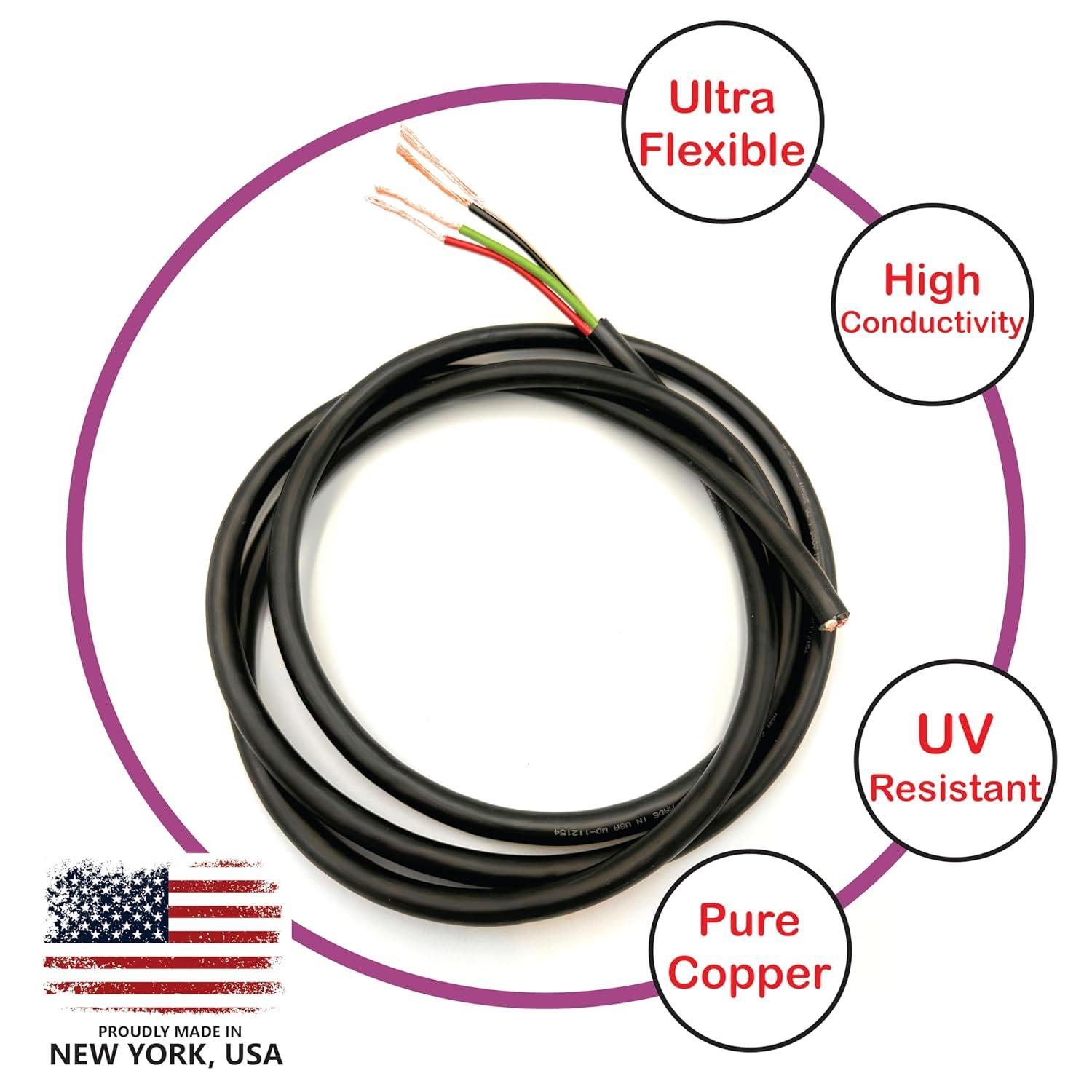 NATIONAL Wire&Cable - Premium Electrical Wire - 10 Gauge 4 Conductors - 100Ft - Made in USA