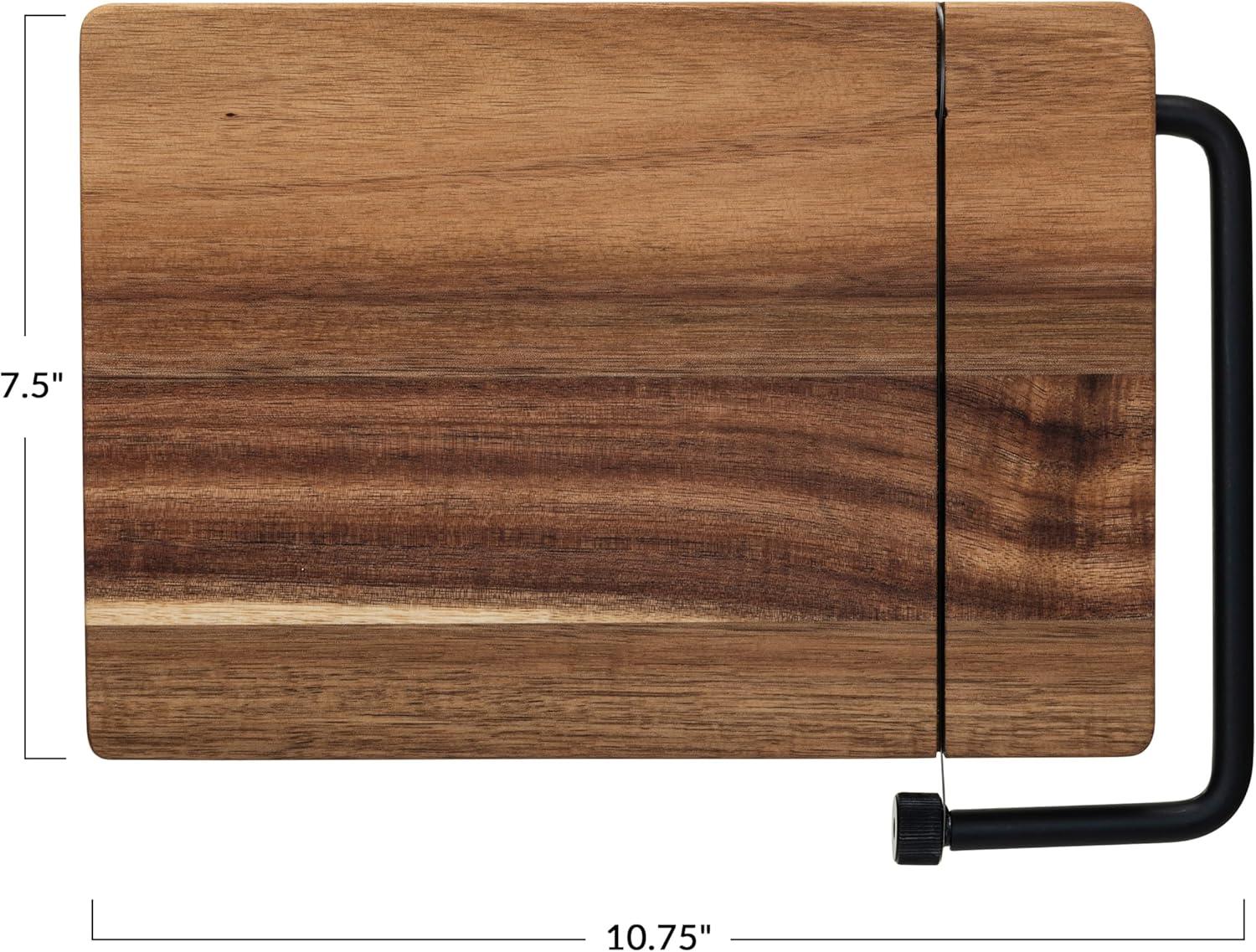 Creative Co-Op Acacia Wood and Stainless Steel Cheese Slicer