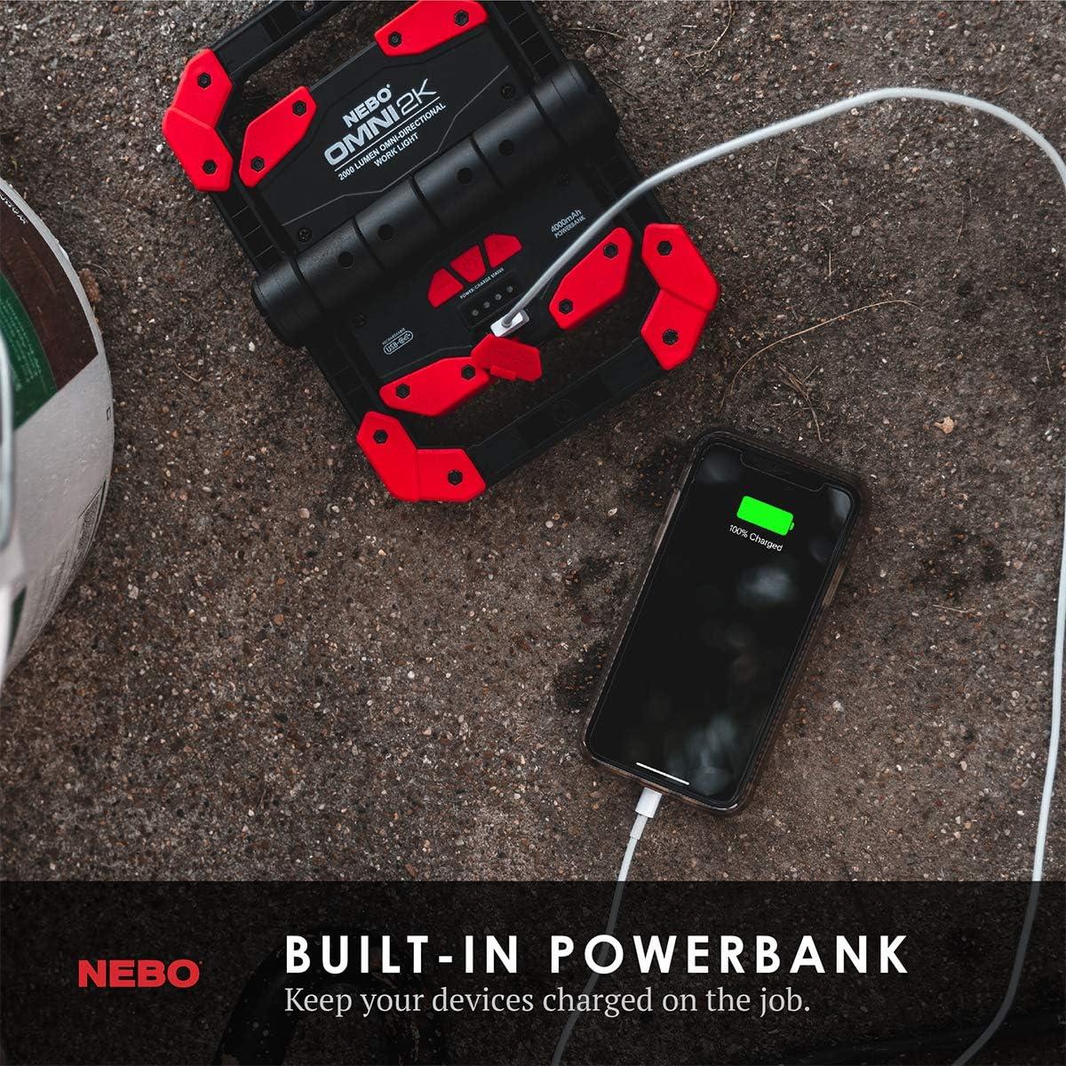 NEBO Omni 2,000 Lumen COB LED Black Rechargeable Handheld Work Light