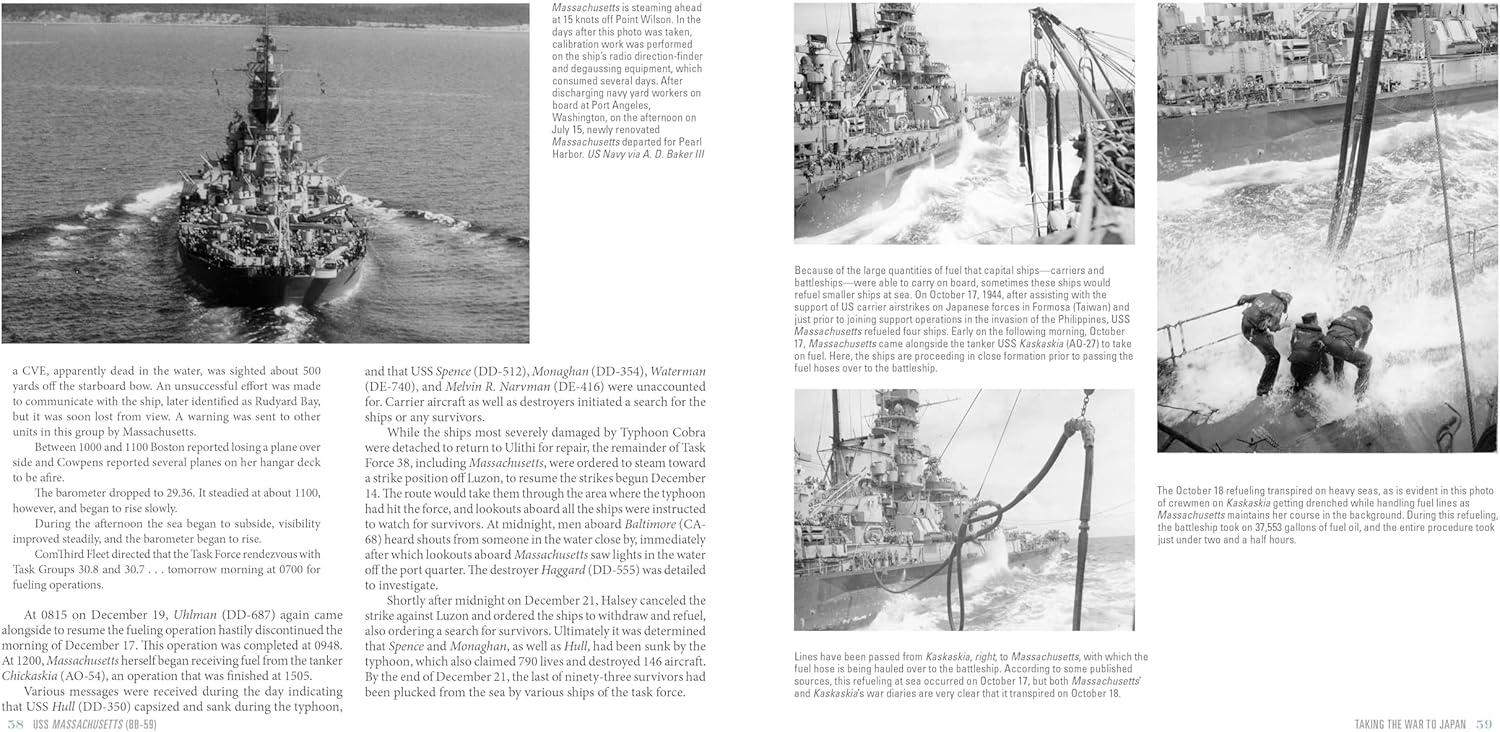 USS Massachusetts BB-59 Naval History Hardcover Book