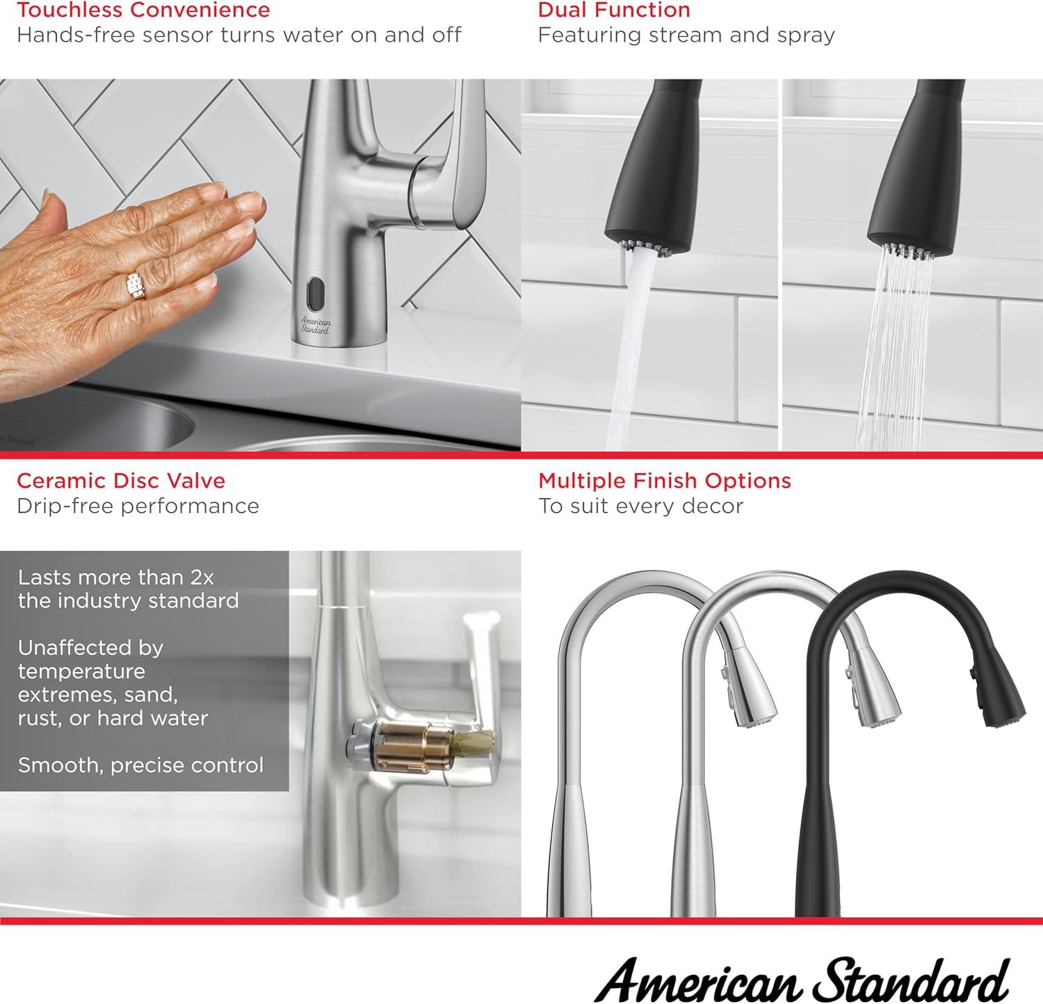 Stainless Steel Touchless Pull-Down Kitchen Faucet with Spray