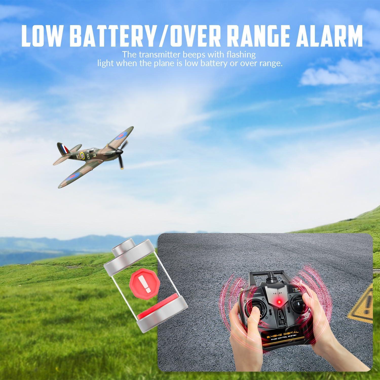 Open Box 4-CH Spitfire One Key Remote Control Airplane with Xpilot Stabilizer