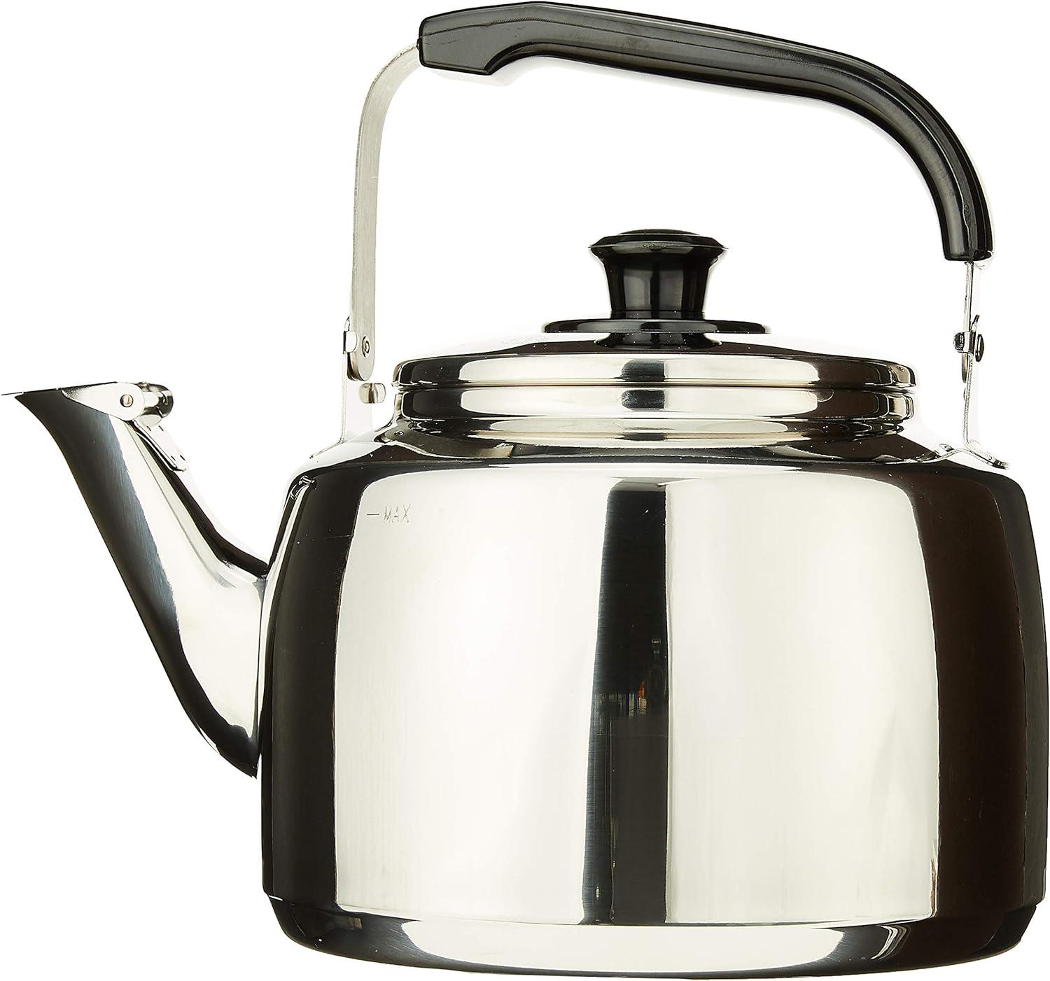 X-Large Stainless Steel Whistling Tea Kettle with Bakelite Handle