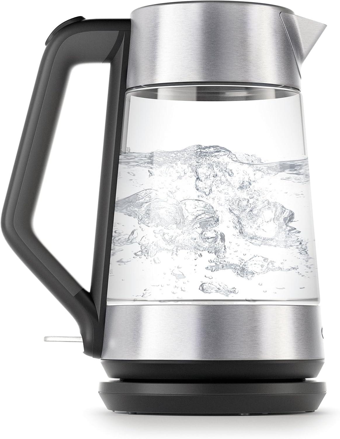 1.75 L Silver and Glass Cordless Electric Kettle