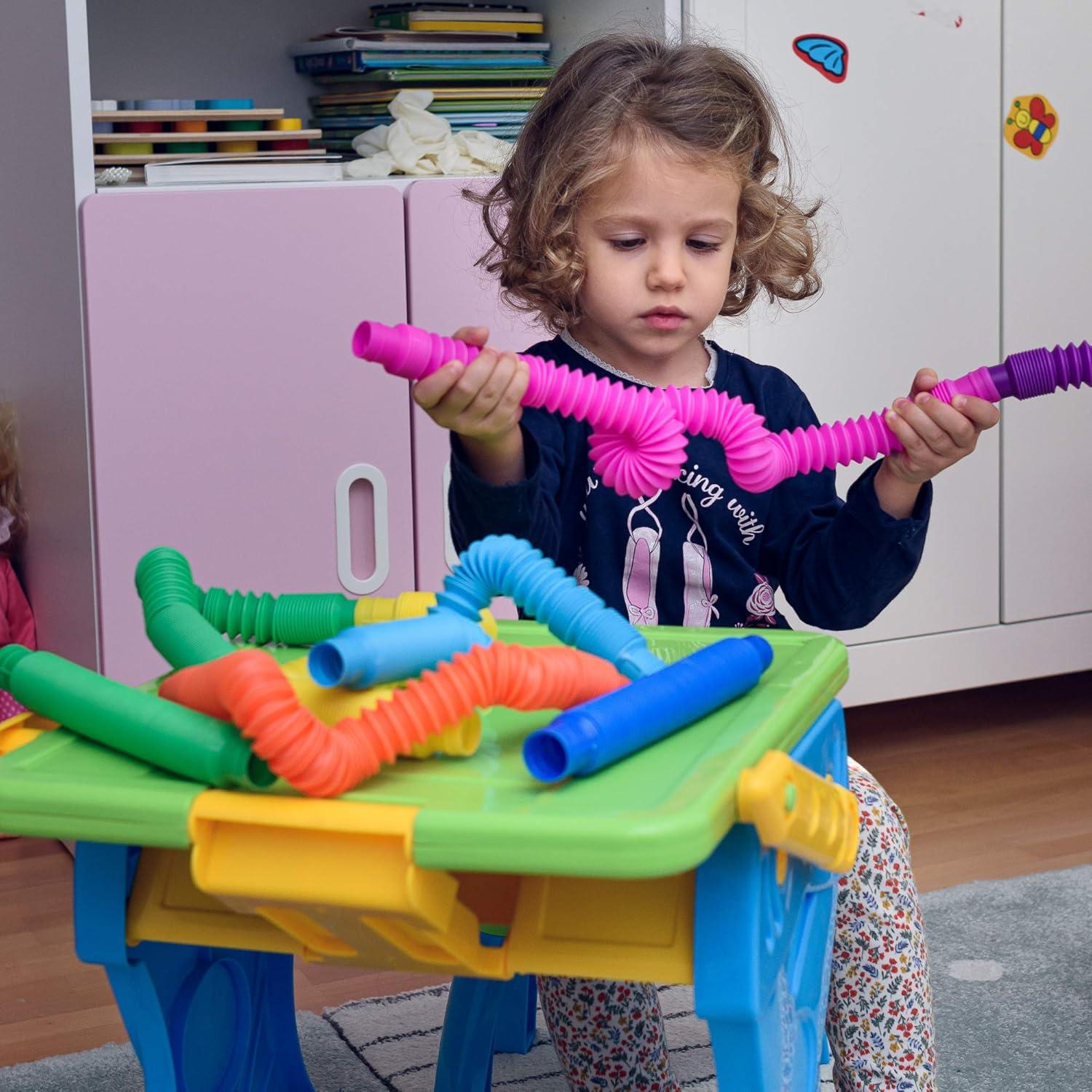 Nutty Toys Large Multicolor BPA-Free Plastic Pop Tubes