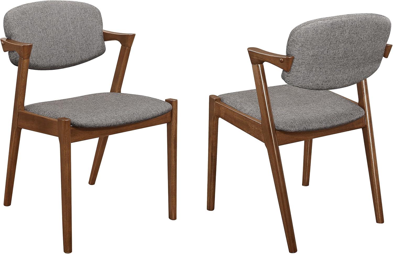 Coaster Malone Open Back Fabric Dining Chairs in Gray