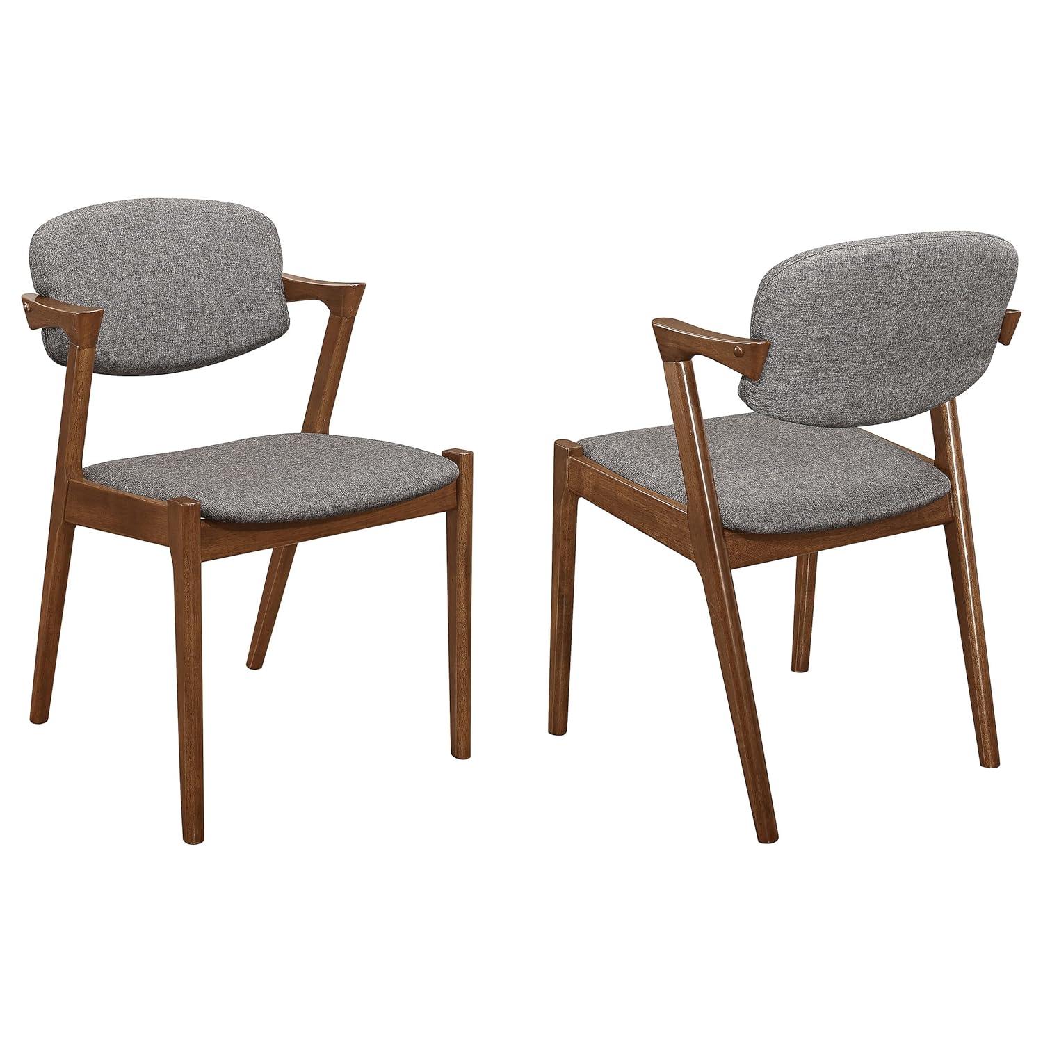 Coaster Malone Open Back Fabric Dining Chairs in Gray