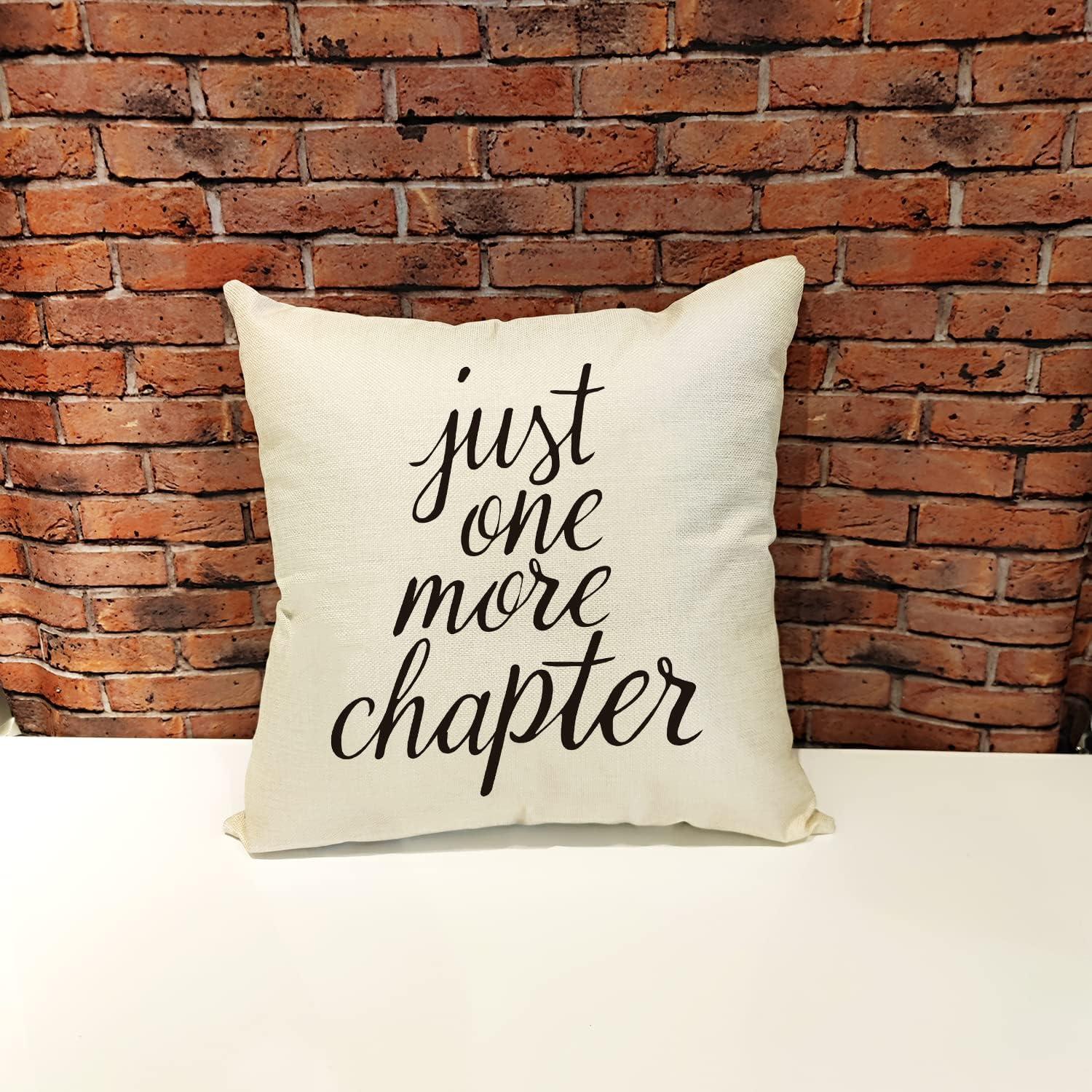 Just One More Chapter Beige Polyester Euro Throw Pillow