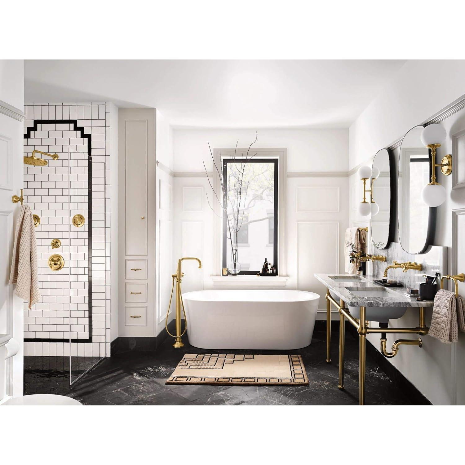 Colinet Single Handle Floor Mounted Clawfoot Tub Faucet with Handshower