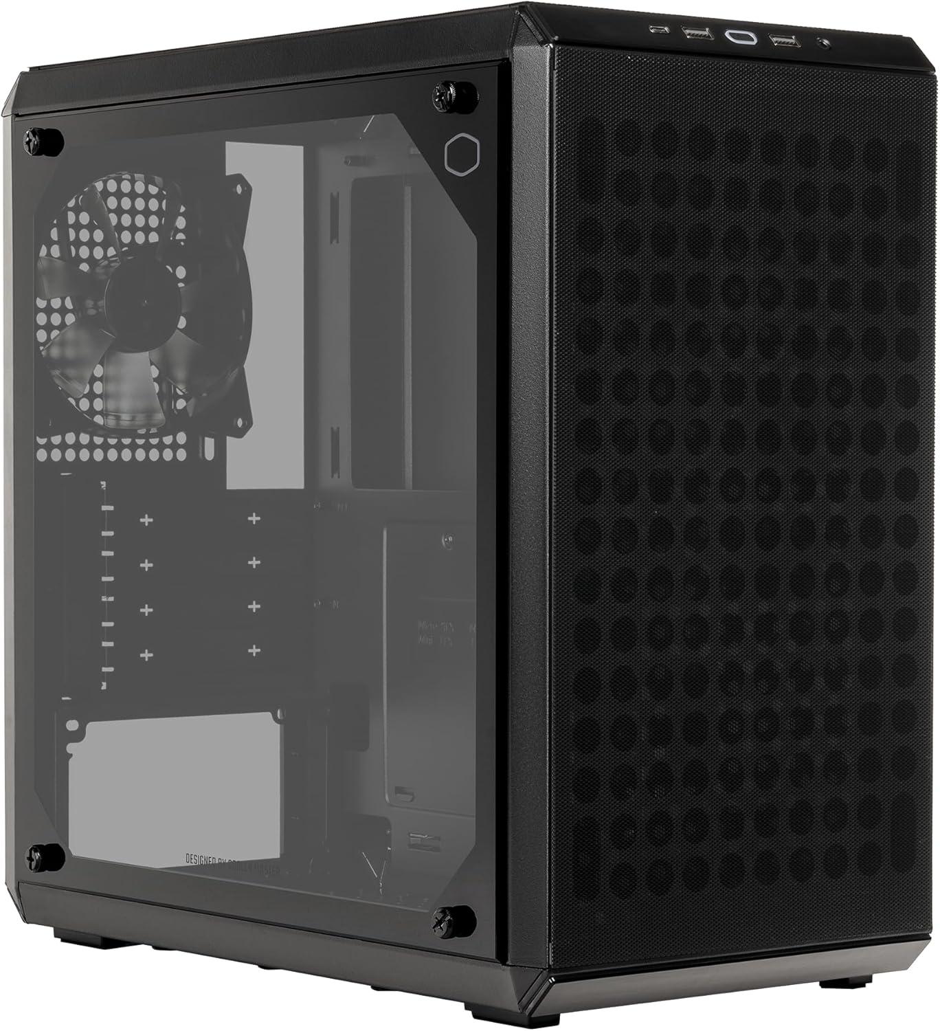 Cooler Master Q300L V2 Micro-ATX Tower, Magnetic Patterned Dust Filter, USB 3.2 Gen 2x2 (20GB), Tempered Glass Panel, CPU Coolers Max 159mm, GPU Max 360mm, Fully Ventilated Airflow (Q300LV2-KGNN-S00)