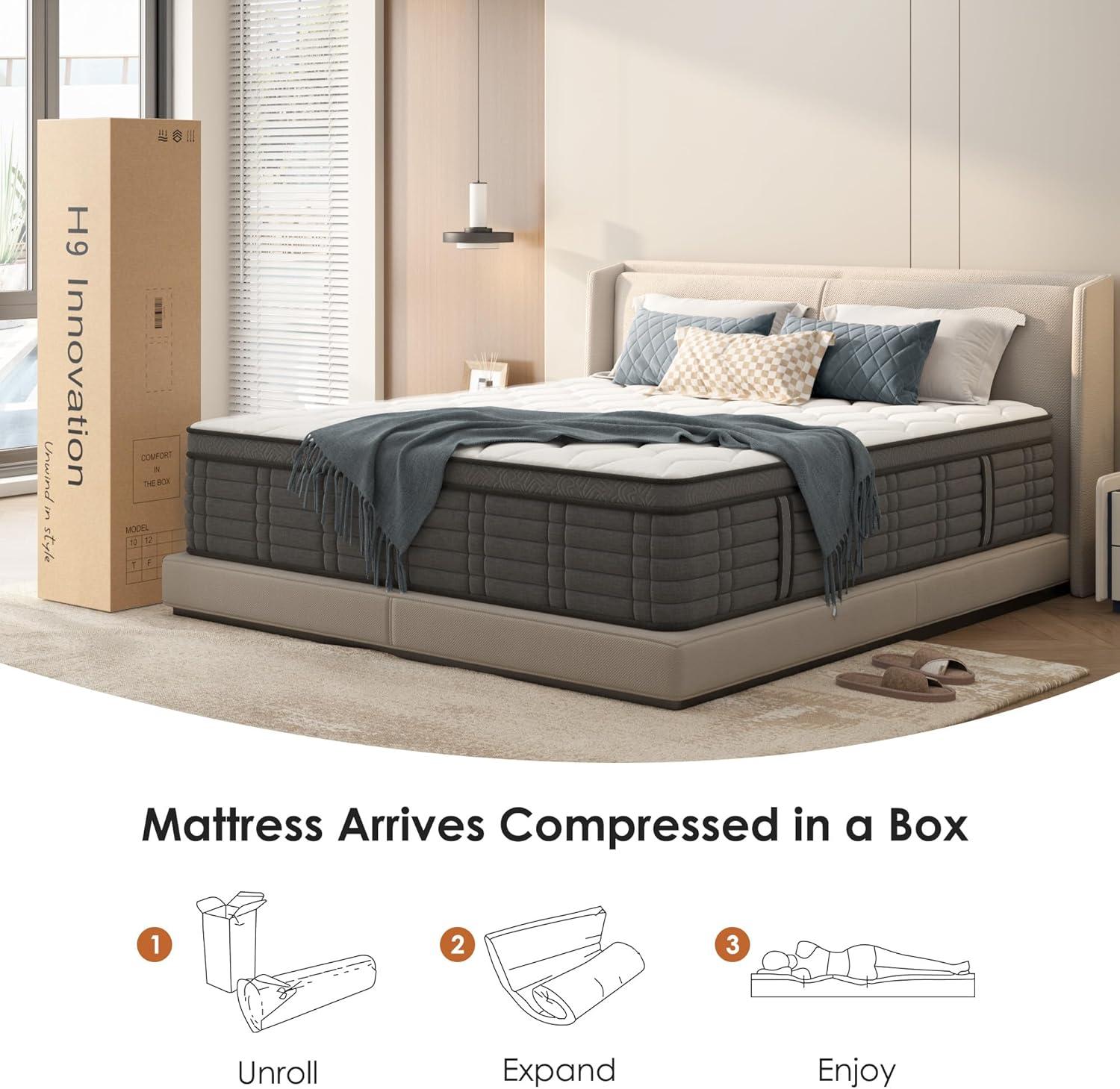 Alwyn Home Medium Hybrid Mattress In a Box