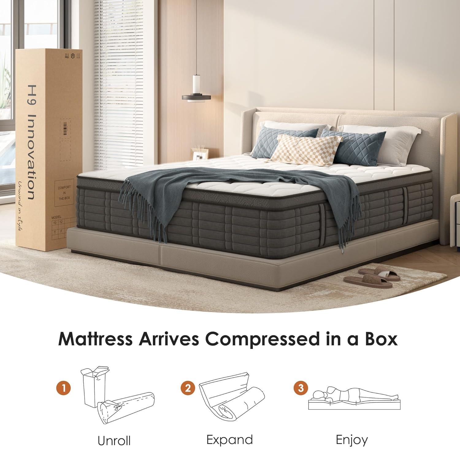 Alwyn Home Medium Hybrid Mattress In a Box