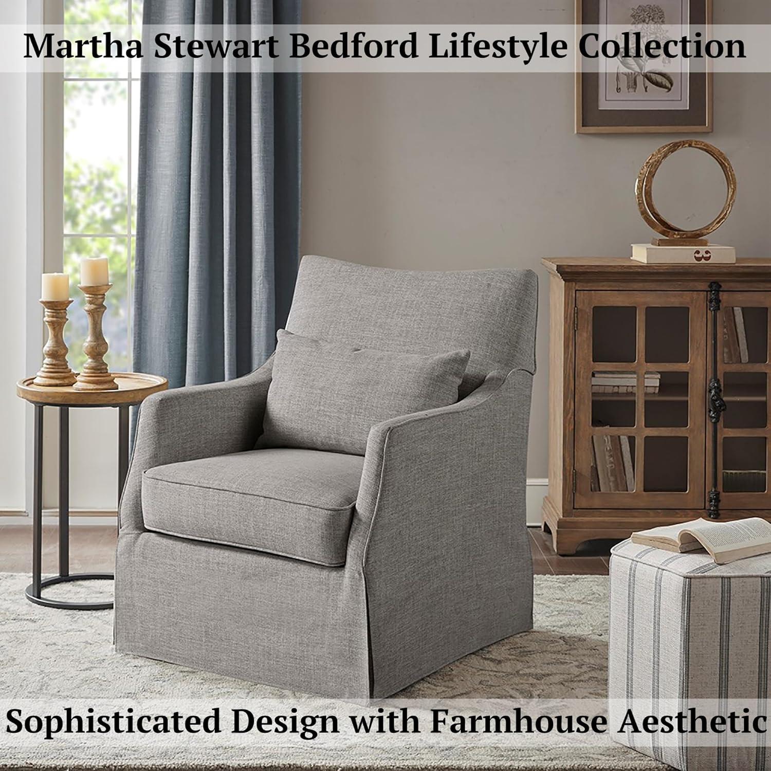 Martha Stewart London 360°Swivel Armchair with Lumbar Pillow
