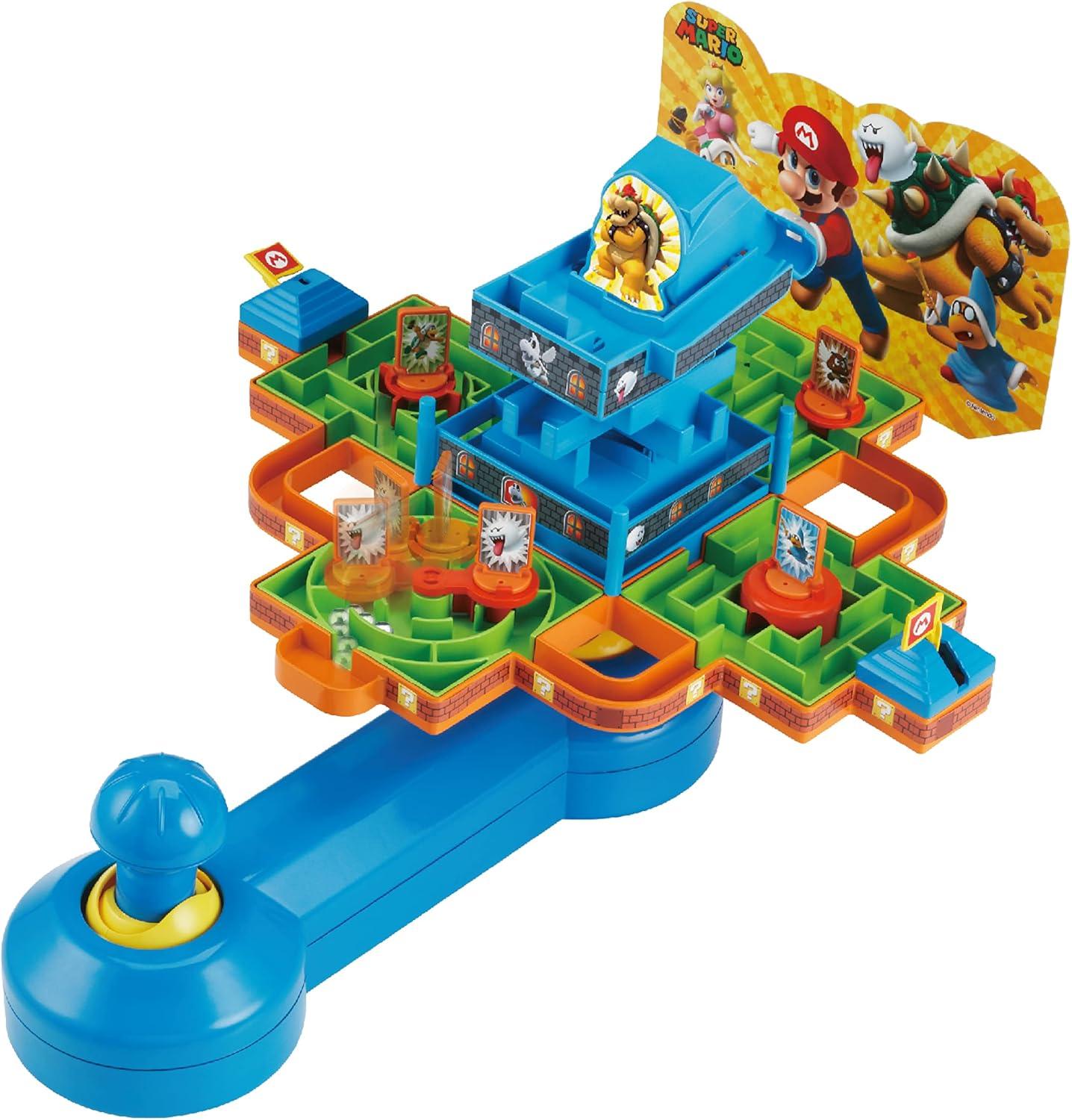 Epoch Games Super Mario Maze Game DX, Tabletop Skill and Action Game with Collectible Super Mario Action Figures