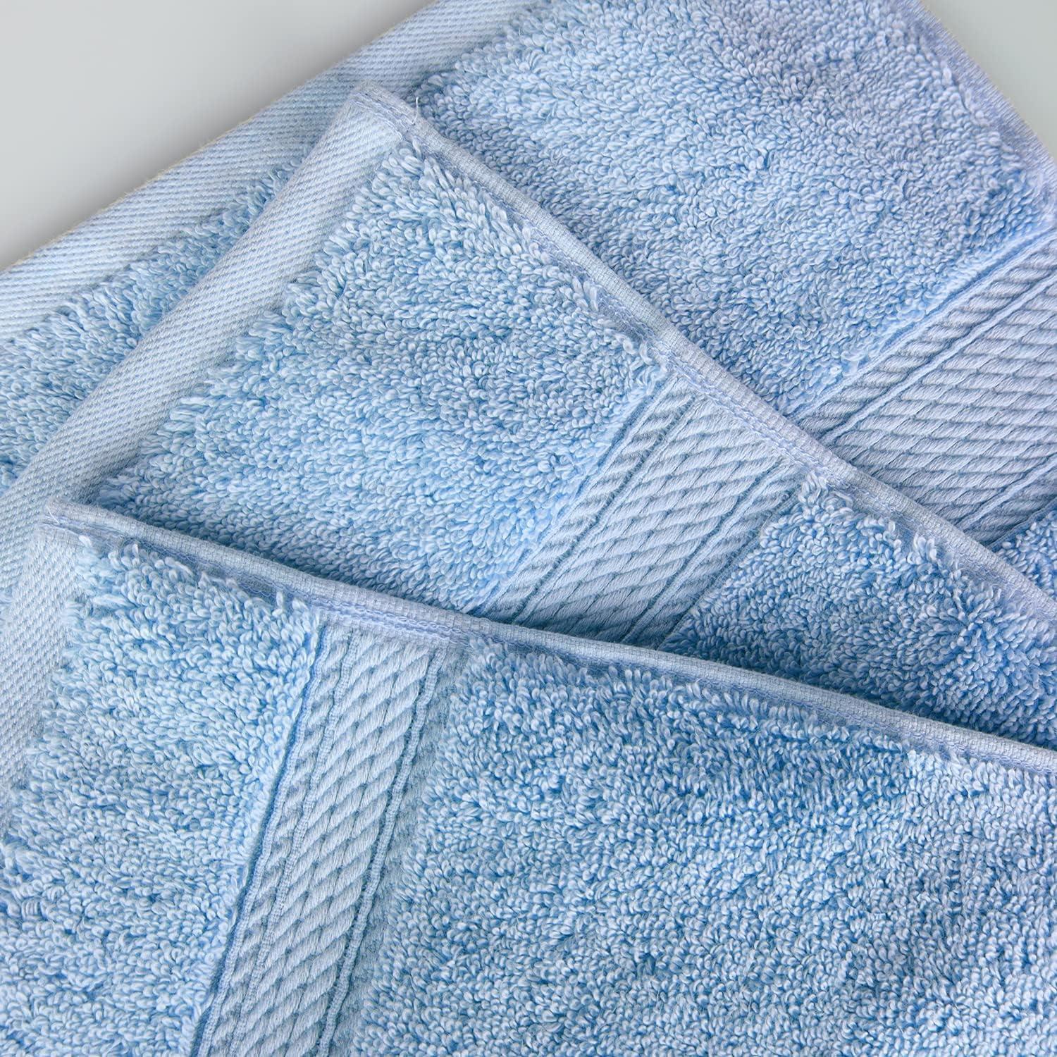 Superior Light Blue Egyptian Cotton 8-Piece Towel Set