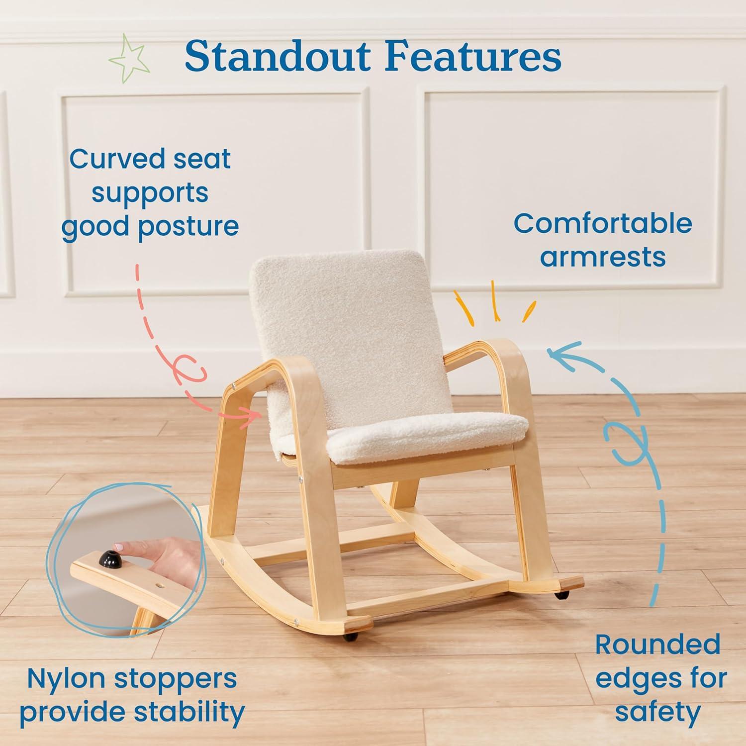 ECR4Kids Bentwood Rocking Chair with Cushion, Kids Furniture