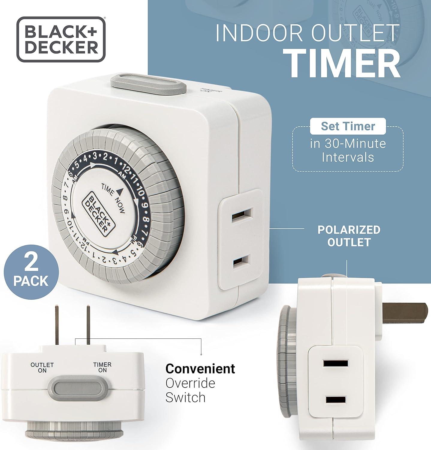 Black + Decker Indoor Polarized Timer (2 Pack)