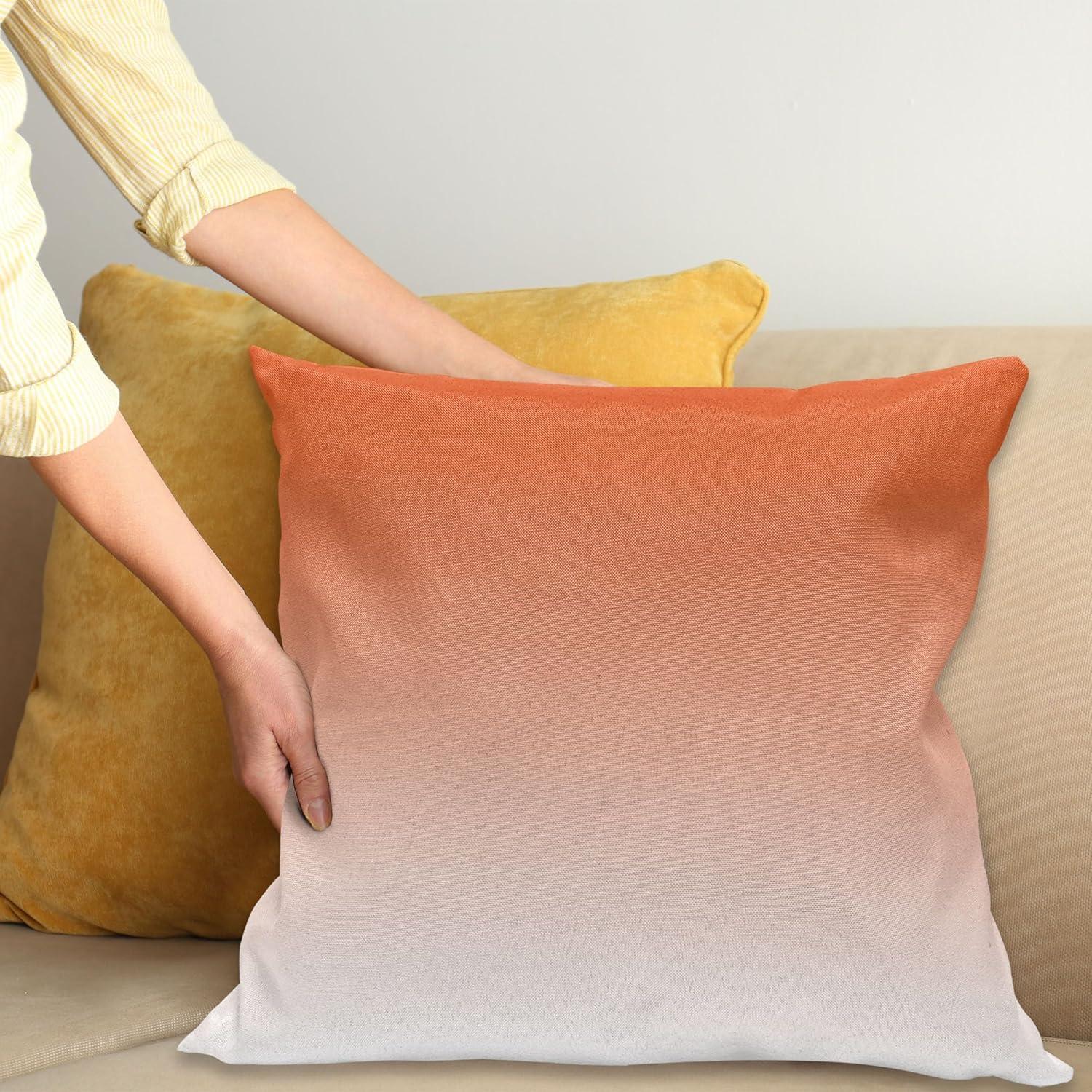 Ombre Throw Pillow Cushion Cover, Sunset in the Hot Desert Inspired Dusk Orange Ombre Digital Design Print Room Decorations, Decorative Square Accent Pillow Case, 18 X 18 Inches, Orange, by Ambesonne